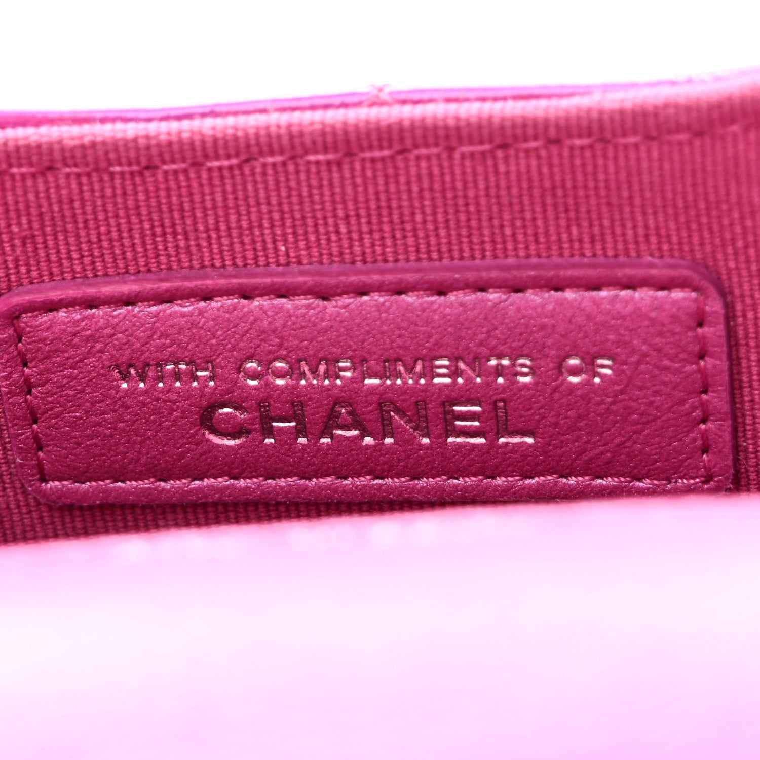 Patent Lambskin Quilted CC Hook Card Holder Pink