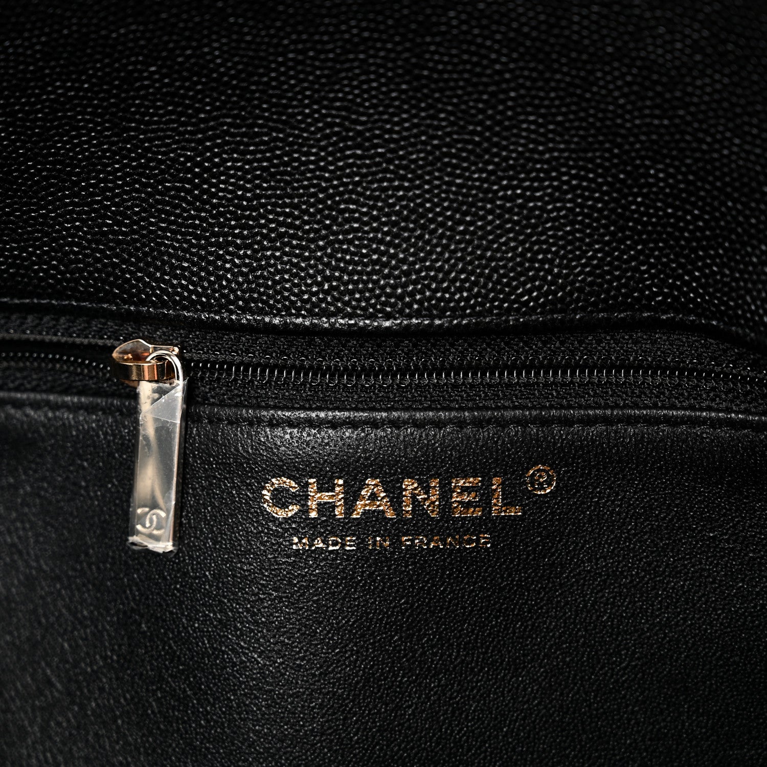 Caviar Quilted Flap Clutch Black