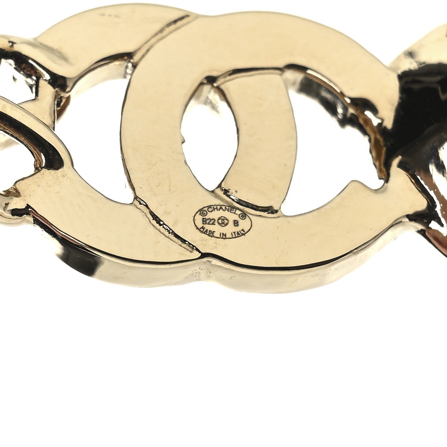 Metal Lambskin Crystal I Heart CC Choker Necklace Gold Black