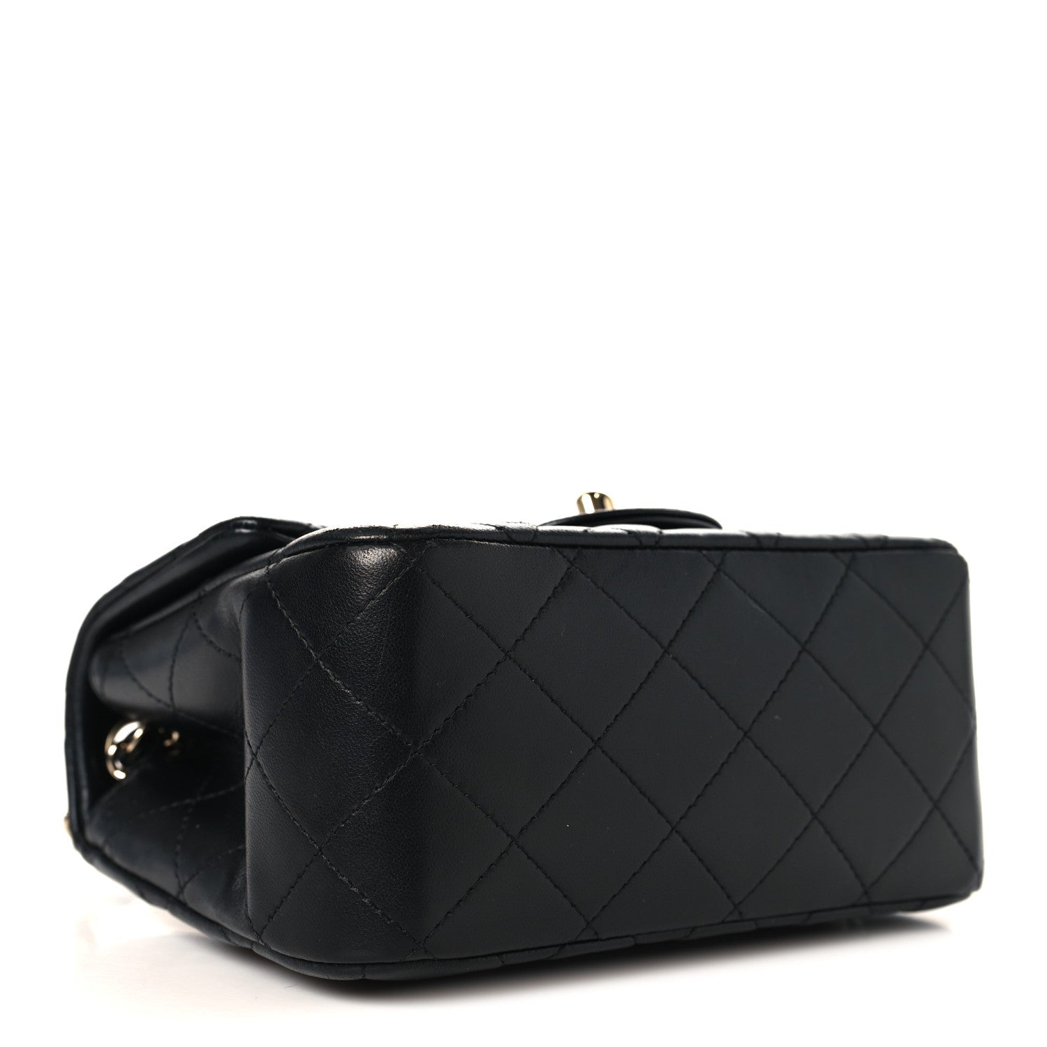 Lambskin Quilted Mini Square Flap Black