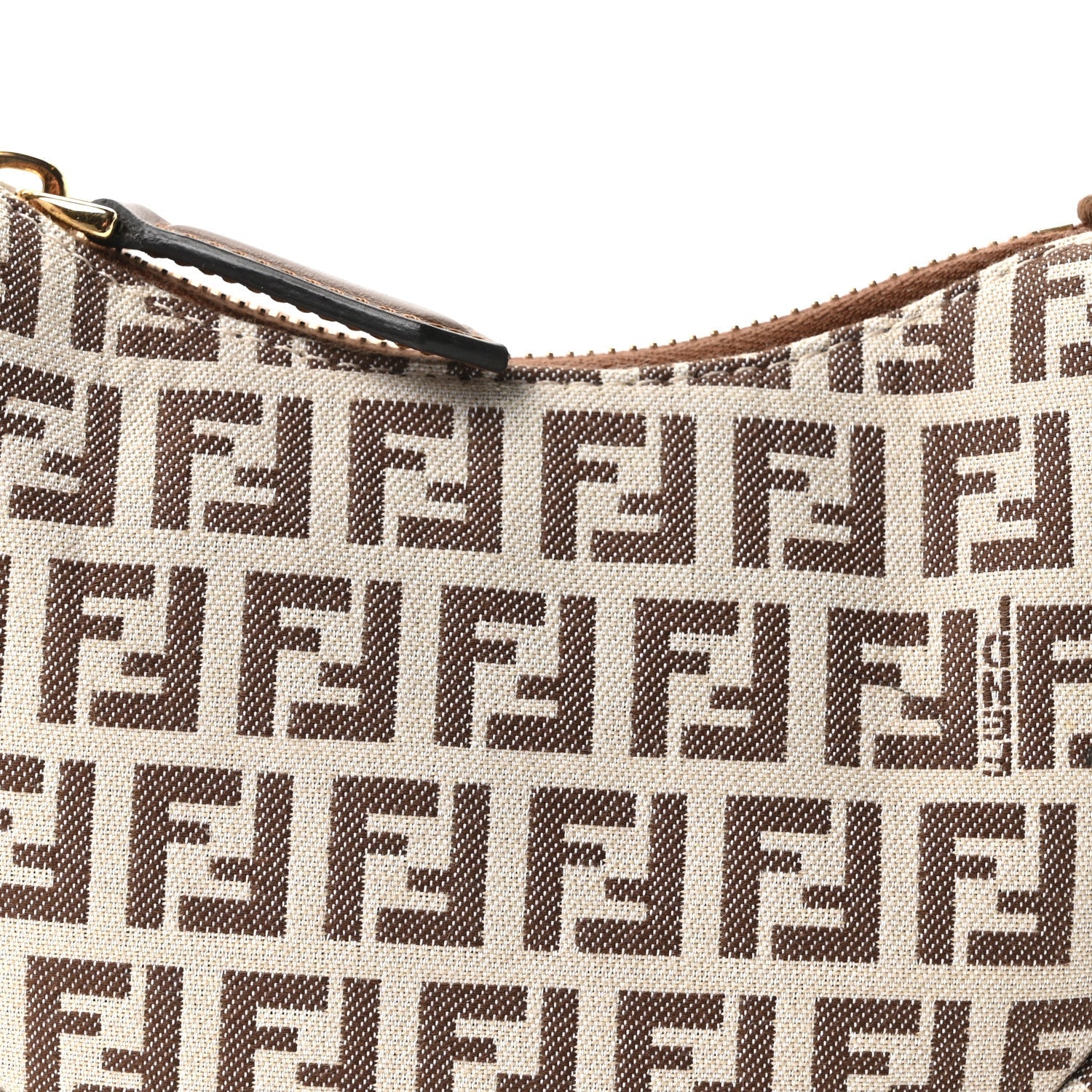 Fabric Jacquard FF 1974 Nano Fendigraphy Hobo Charm Beige
