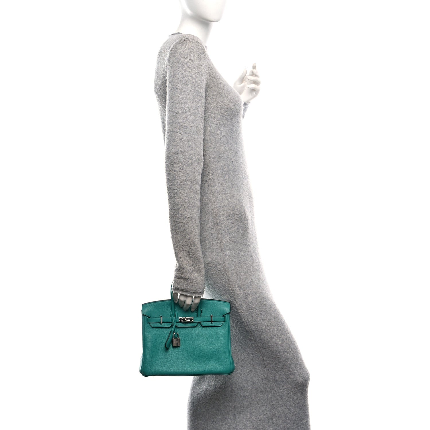 Taurillon Novillo Verso Birkin 25 Vert Verone Rose Lipstick