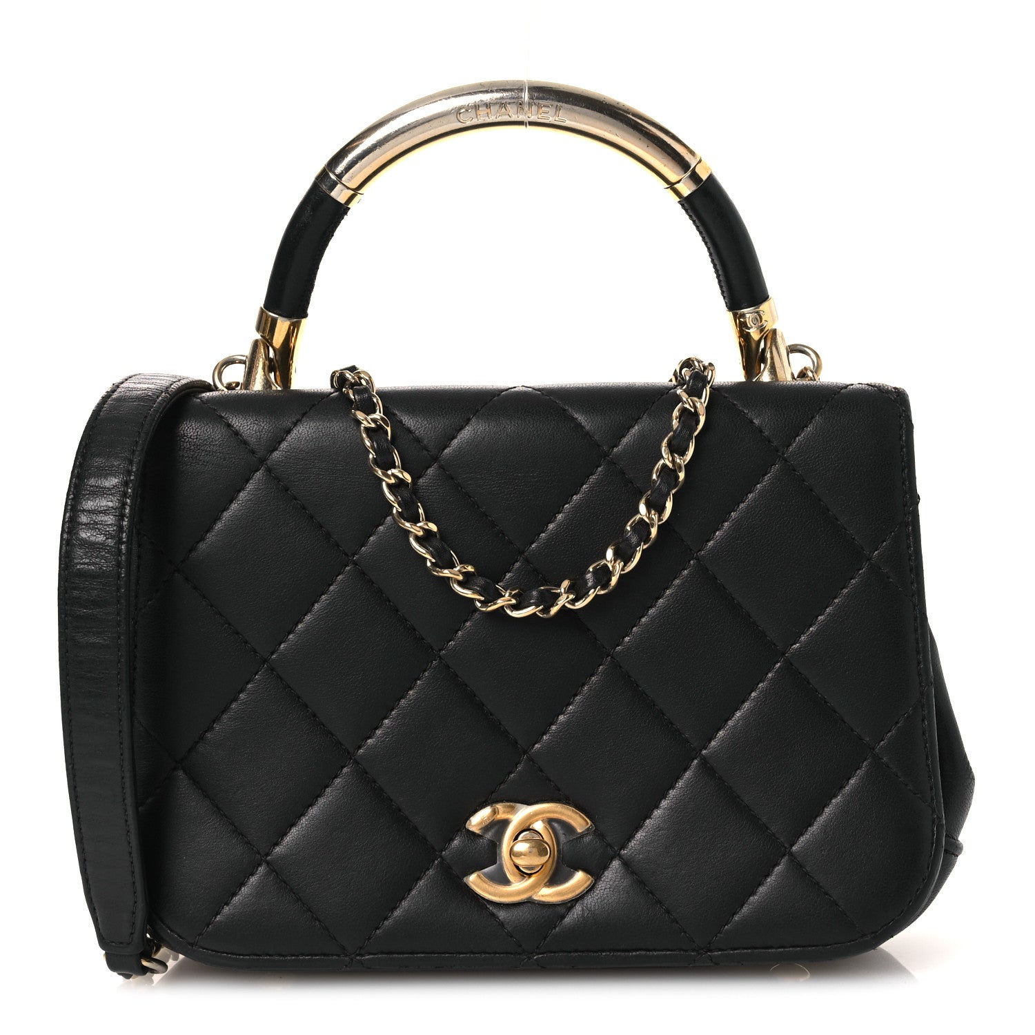 Lambskin Mini Carry Chic Flap Black