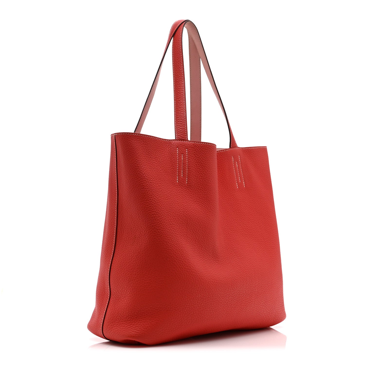 Taurillon Clemence Swift Double Sens 36 Reversible Tote Rose Sakura Bougainvillea