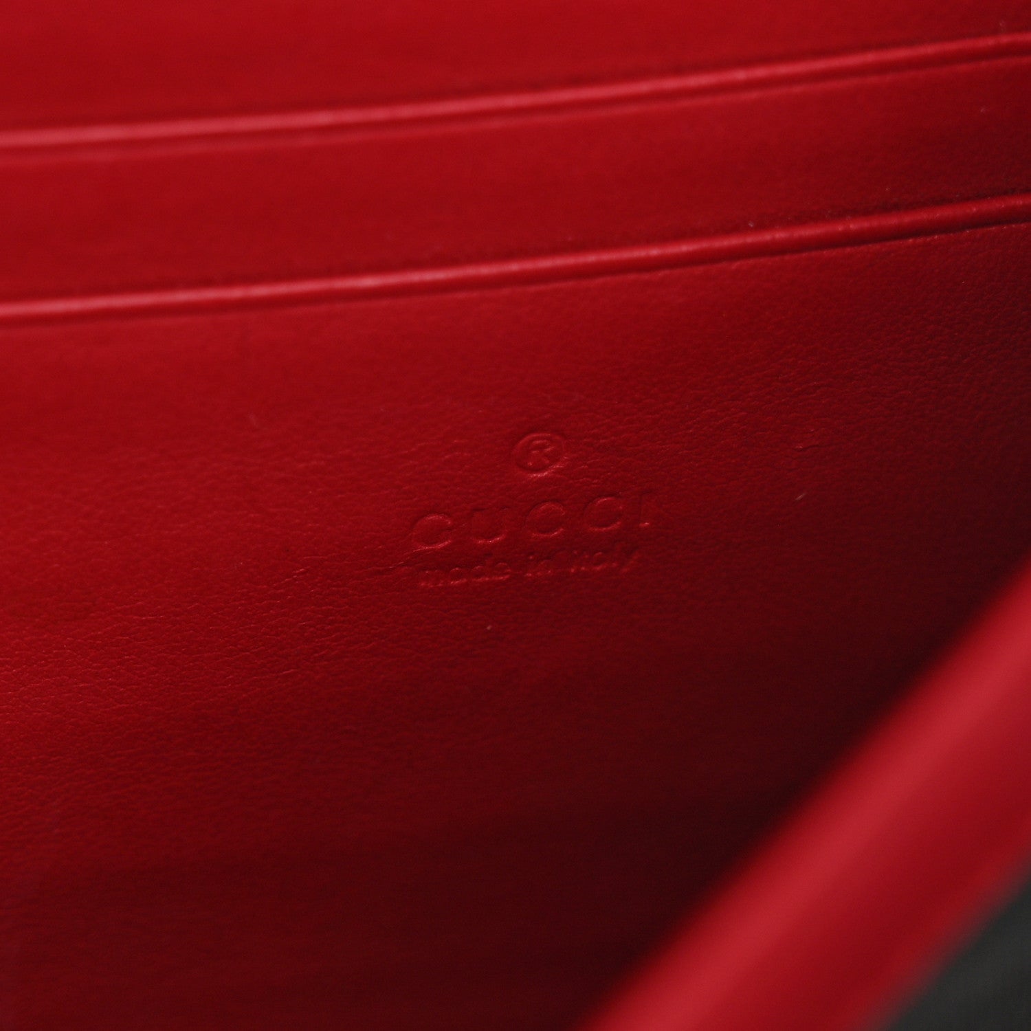 GG Supreme Monogram Mini Dionysus Chain Wallet Beige Vulcanic Red