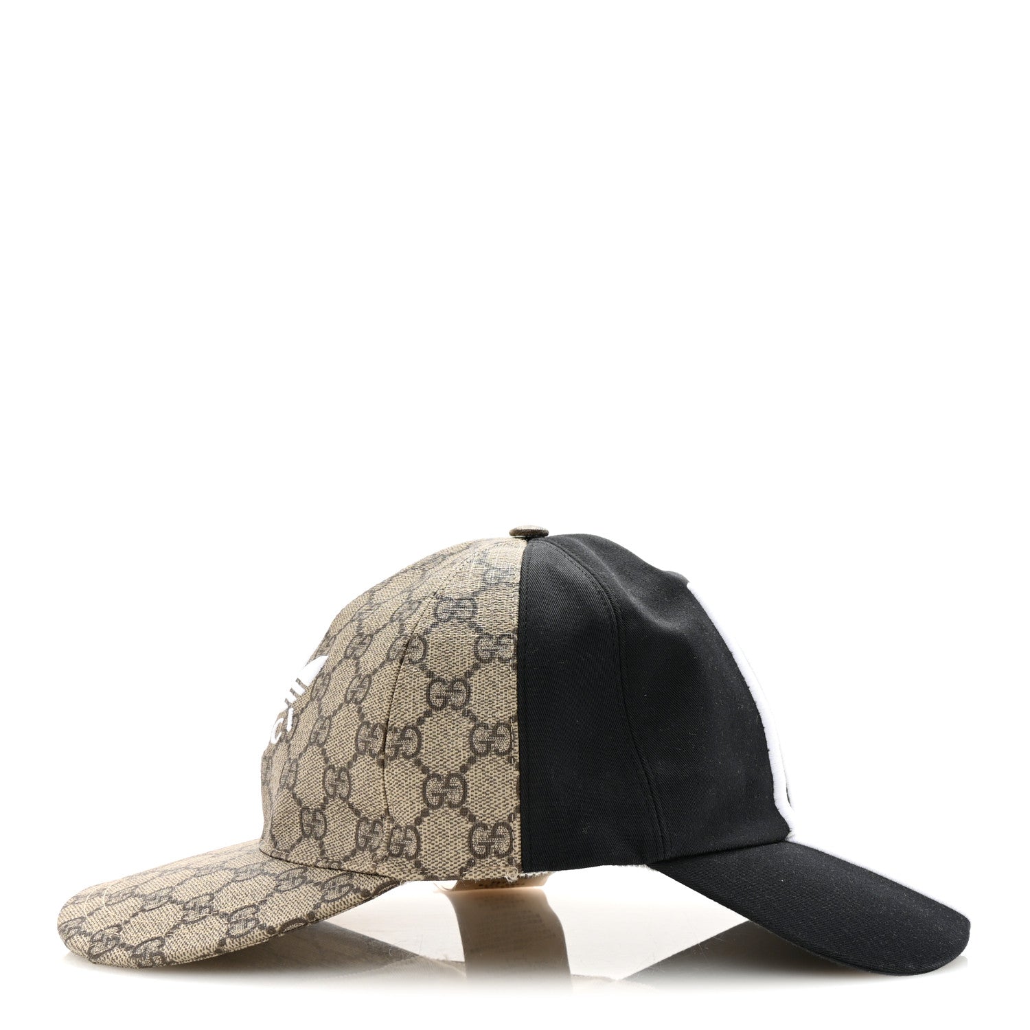 X ADIDAS GG Supreme Monogram Double Sided Baseball Hat M Beige Ebony Black