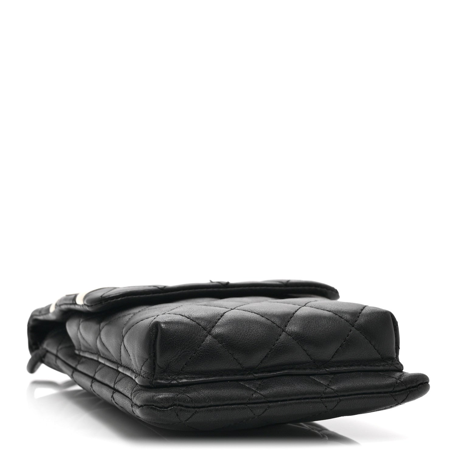 Calfskin Quilted Cambon Crossbody Messenger Black White