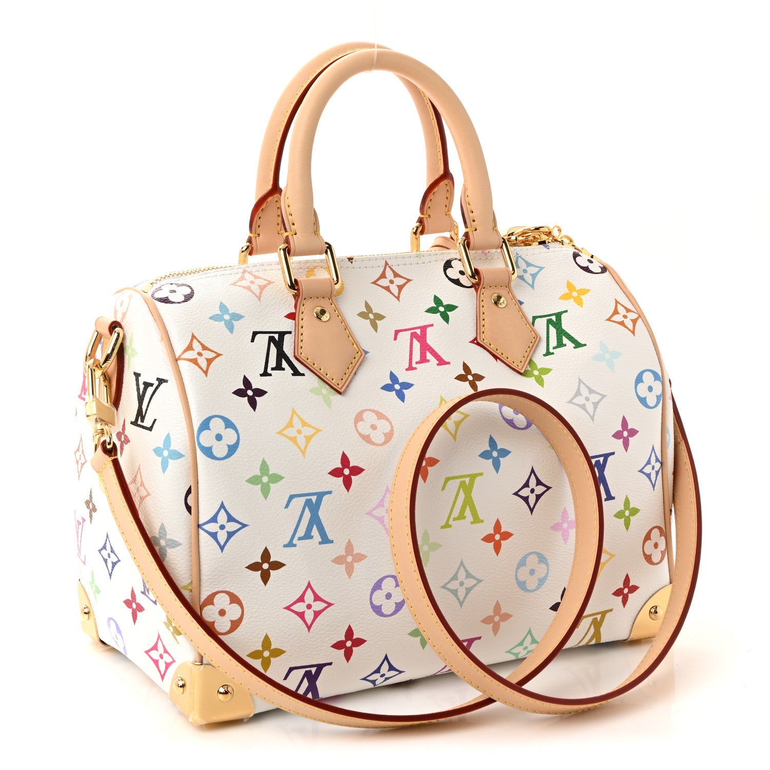 LV X TM Monogram Multicolor Speedy Bandouliere 25 White