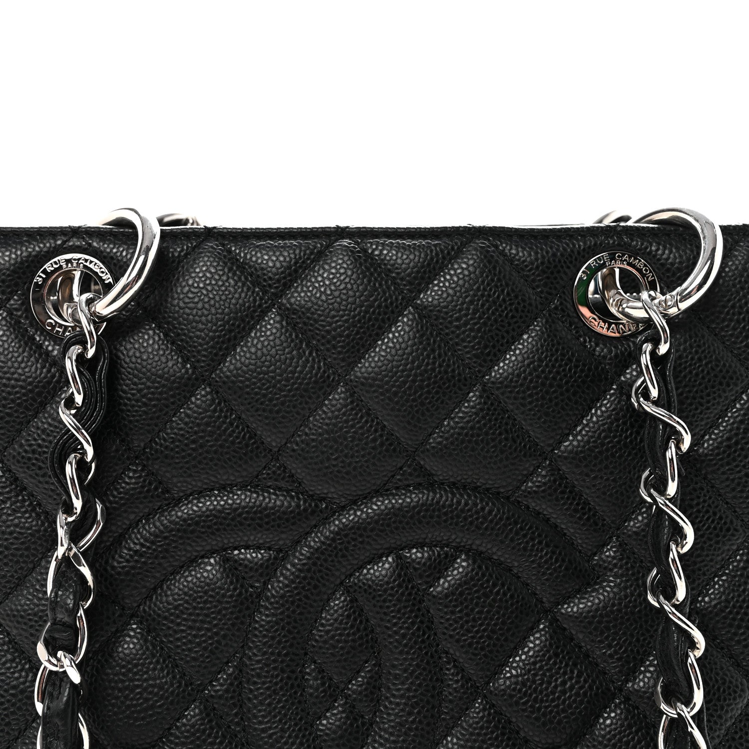 Caviar Quilted Grand Shopping Tote GST Black