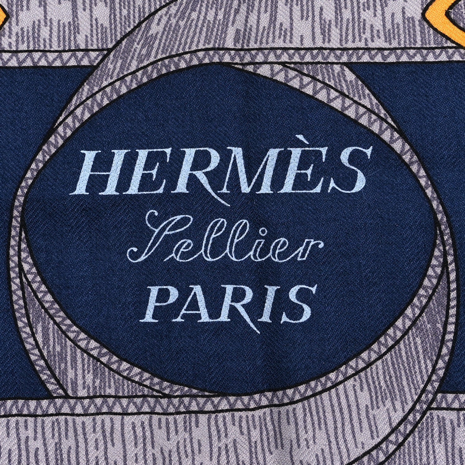 Cashmere Silk Eperon D'Or Shawl 140 Marine Miel Gris