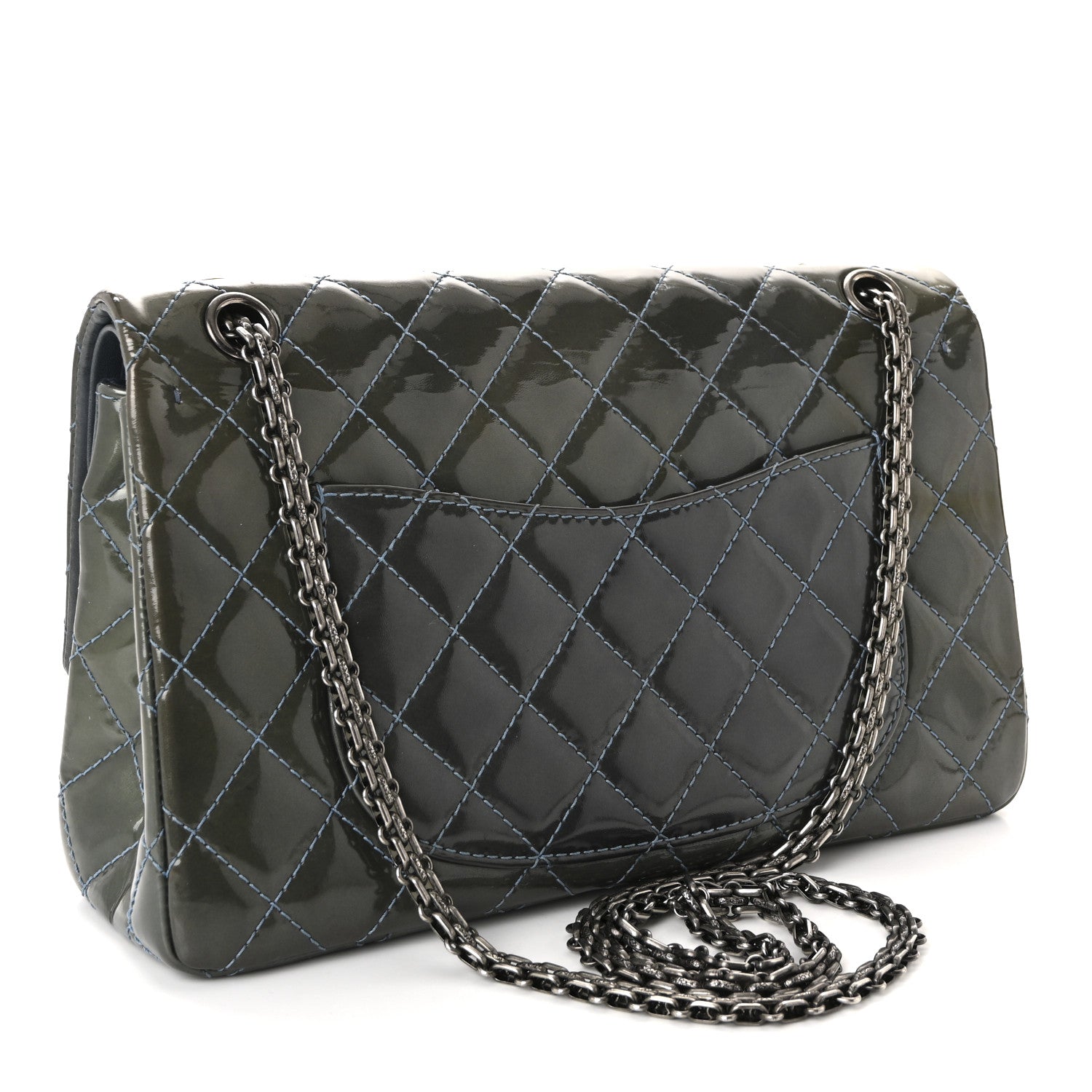 Patent Quilted 2.55 Reissue 226 Flap Blue