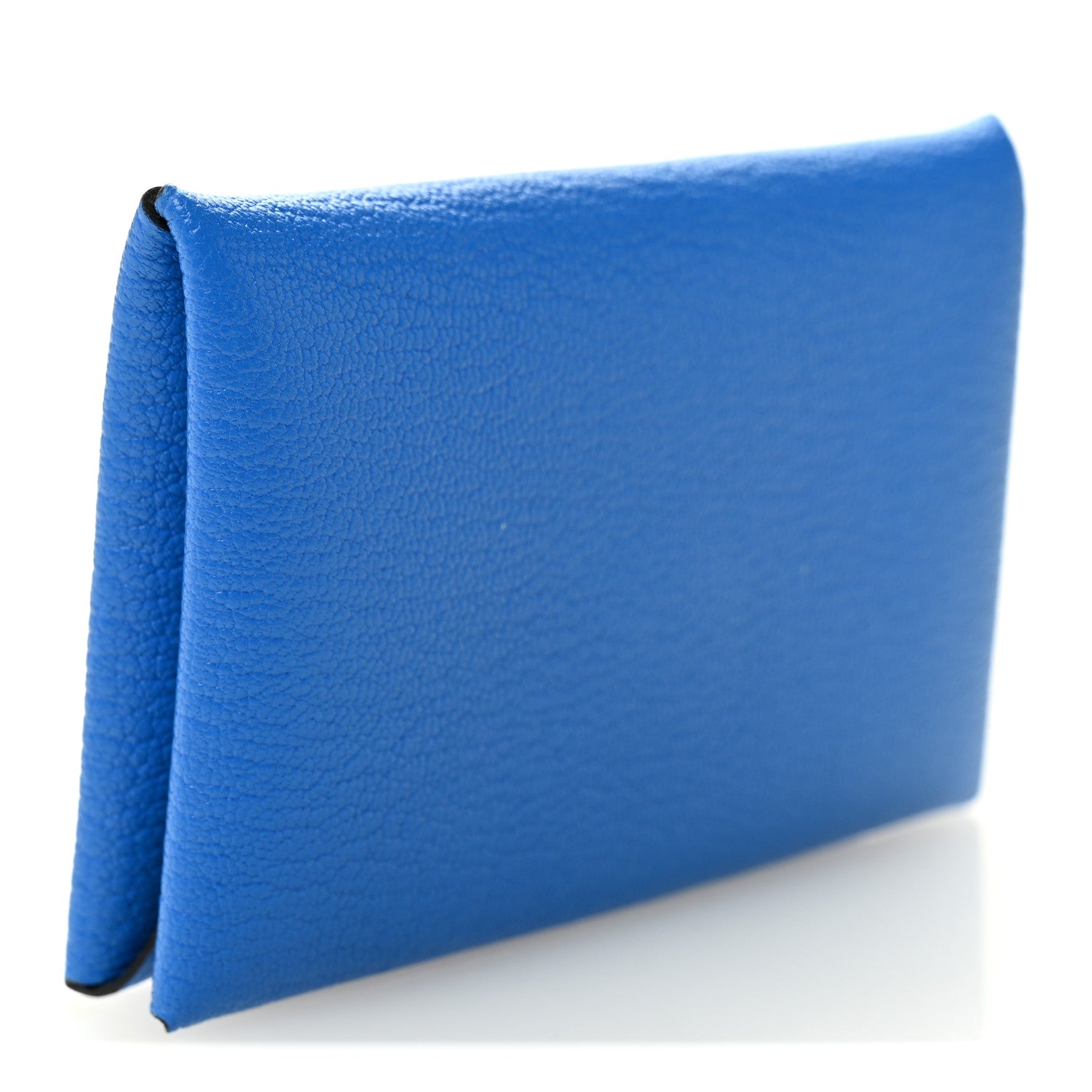 Chevre Mysore Calvi Card Case Bleu Hydra