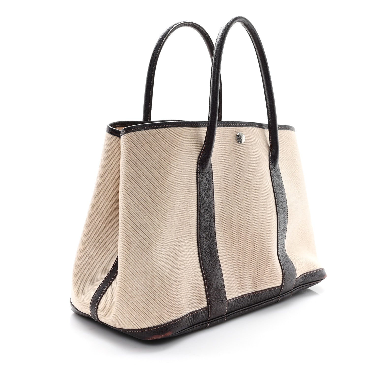 Buffle Skipper Toile Garden Party 36 MM Tote Marron Fonce