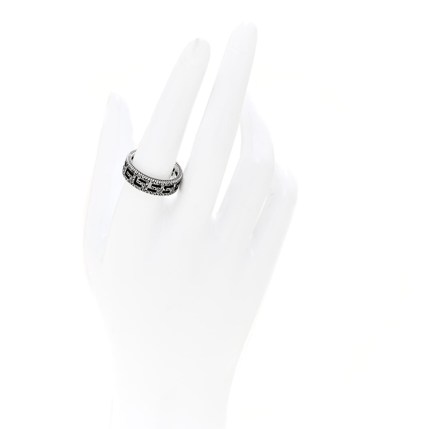 Sterling Silver Narrow Square G Band Ring 58 8.25