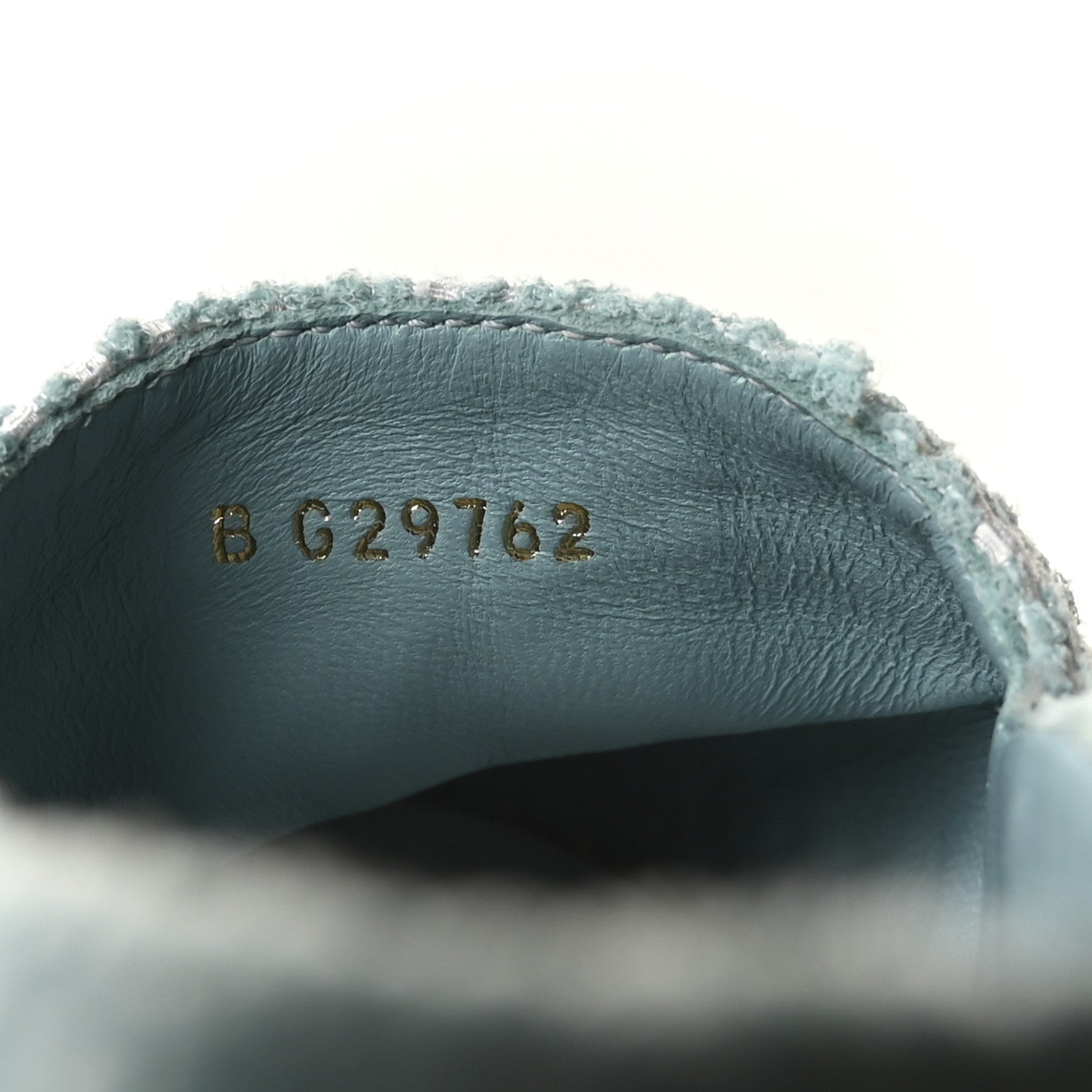 Mixed Fibers Jacquard Lambskin CC Espadrilles 36 Turquoise White