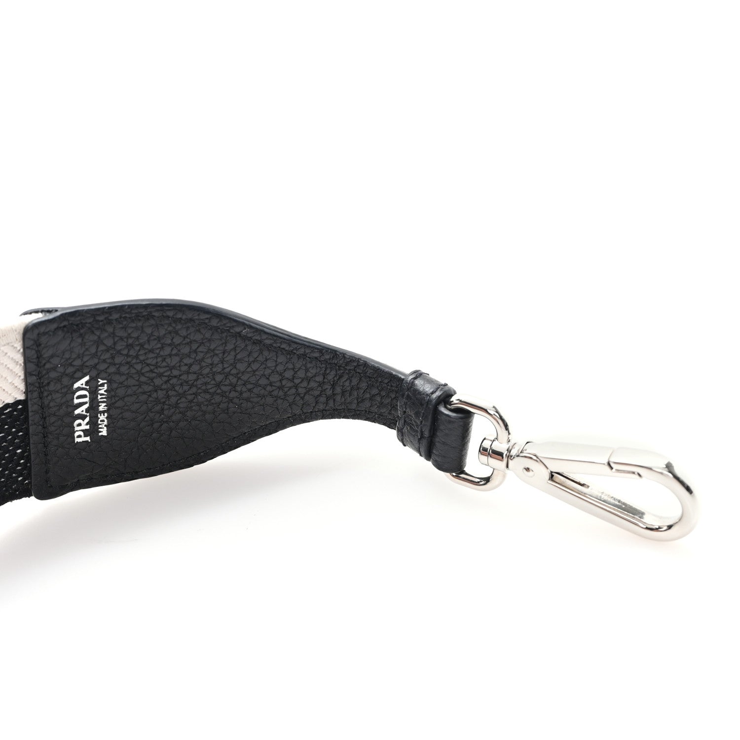 Canvas Calfskin Logo Shoulder Strap Black Beige