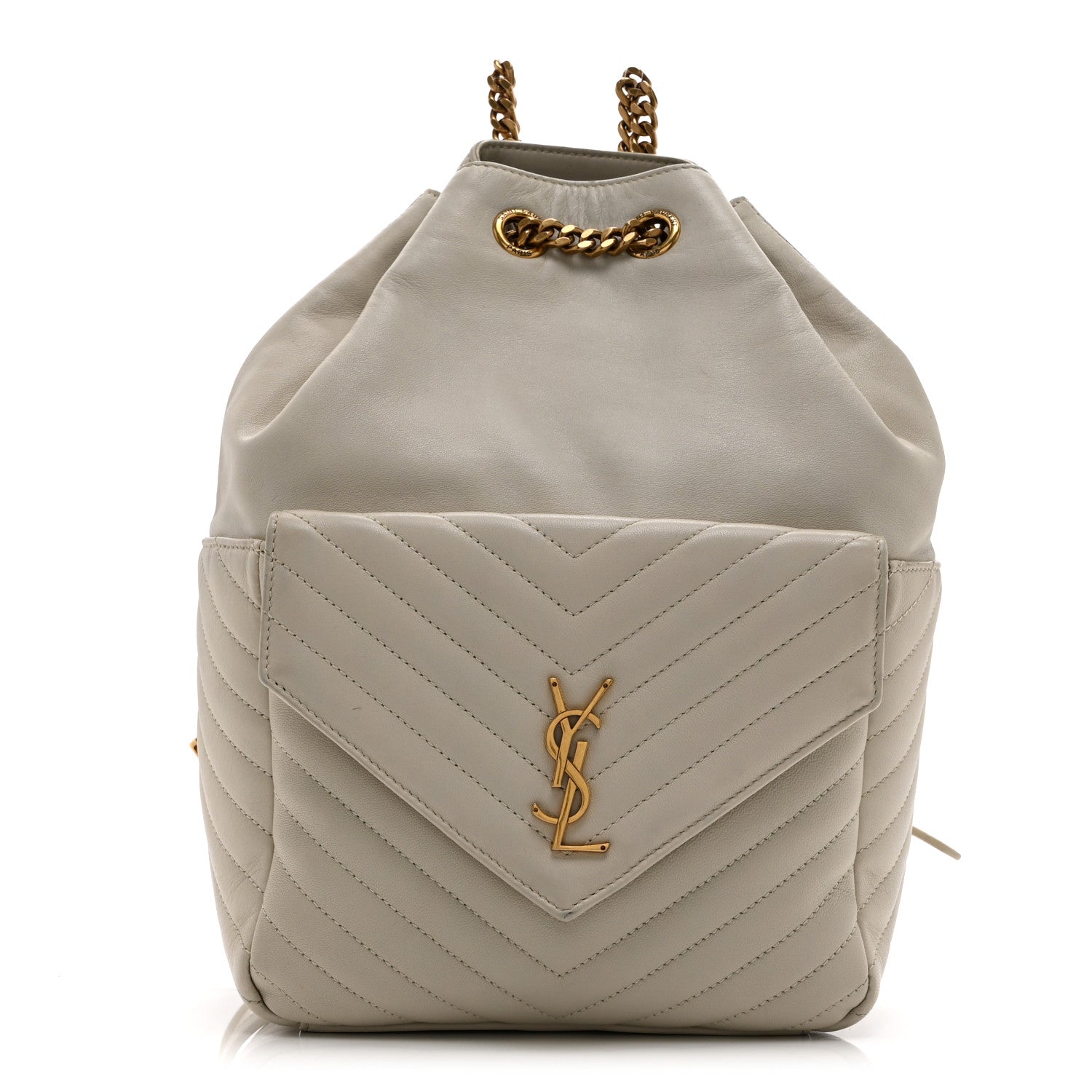 Lambskin Matelasse Monogram Joe Backpack Cream