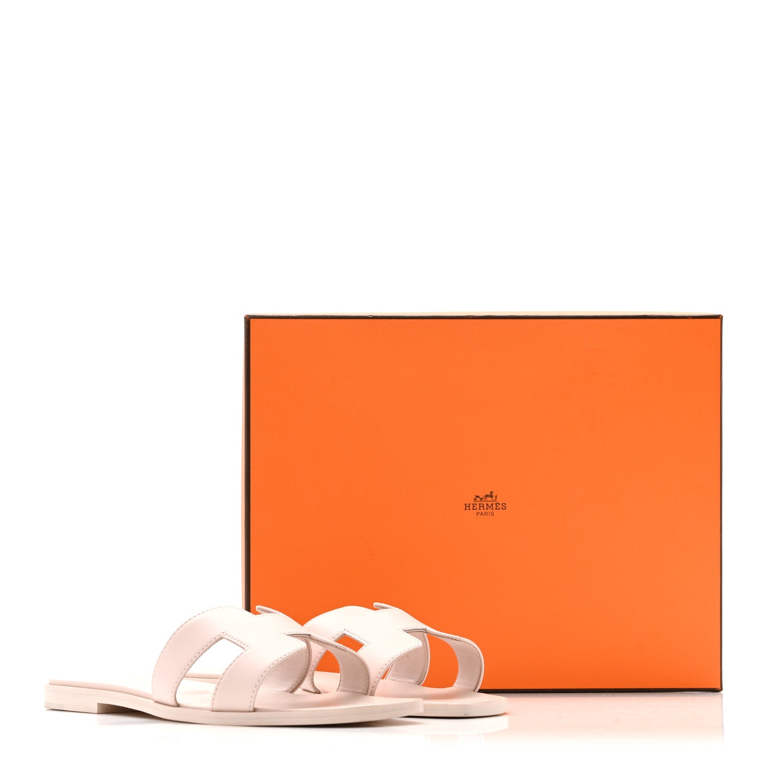 Box Calfskin Oran Sandals 37.5 Rose Pale