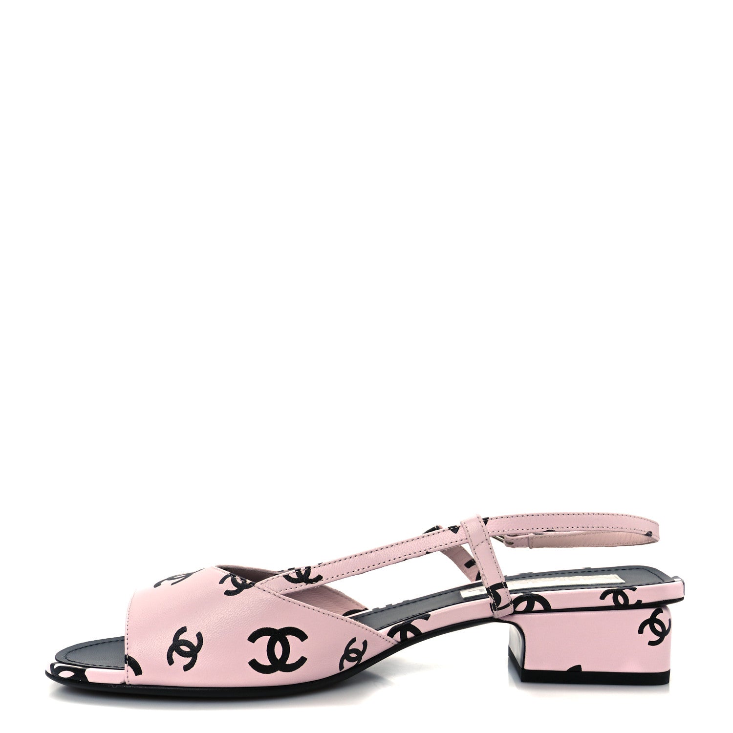 Printed Lambskin Coco Beach Sligback Sandals 40 Light Pink Black