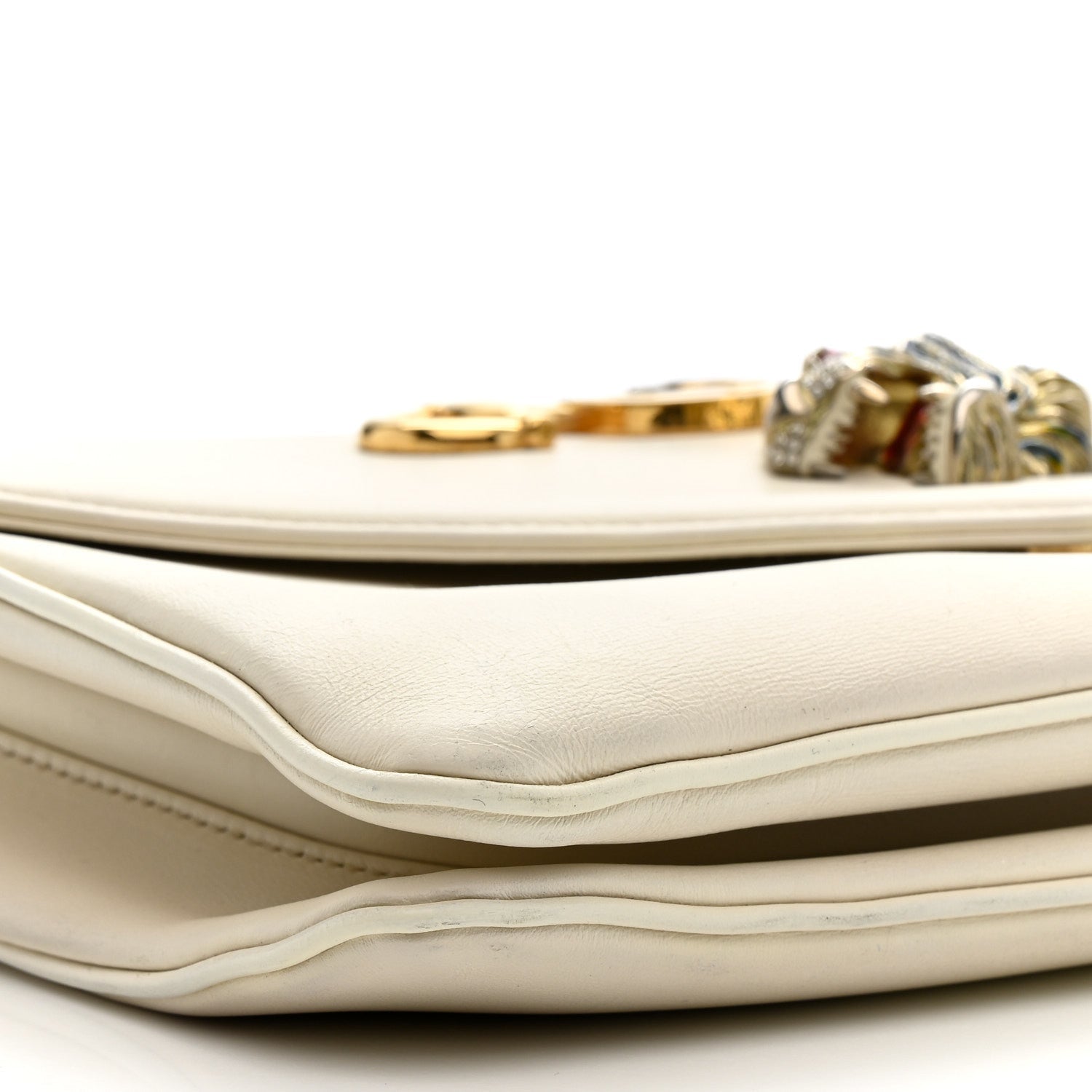Vitello Palmellato Lux Crystal Medium Rajah Shoulder Bag Mystic White Multicolor