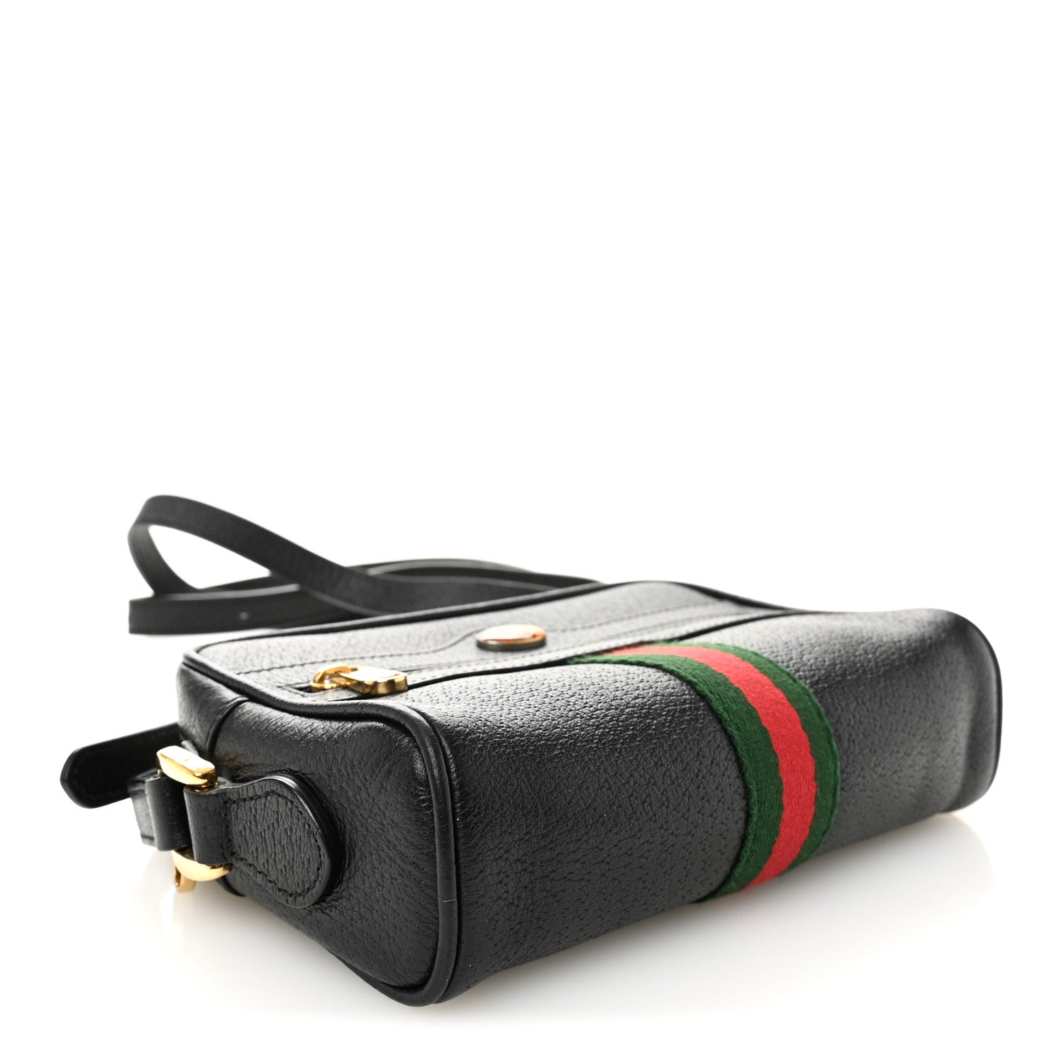 Calfskin Web Mini Ophidia Shoulder Bag Black