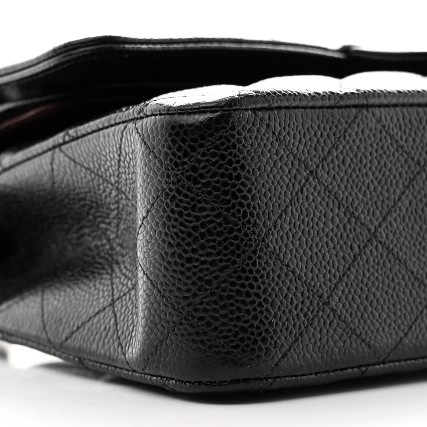 Caviar Quilted Medium Double Flap Black