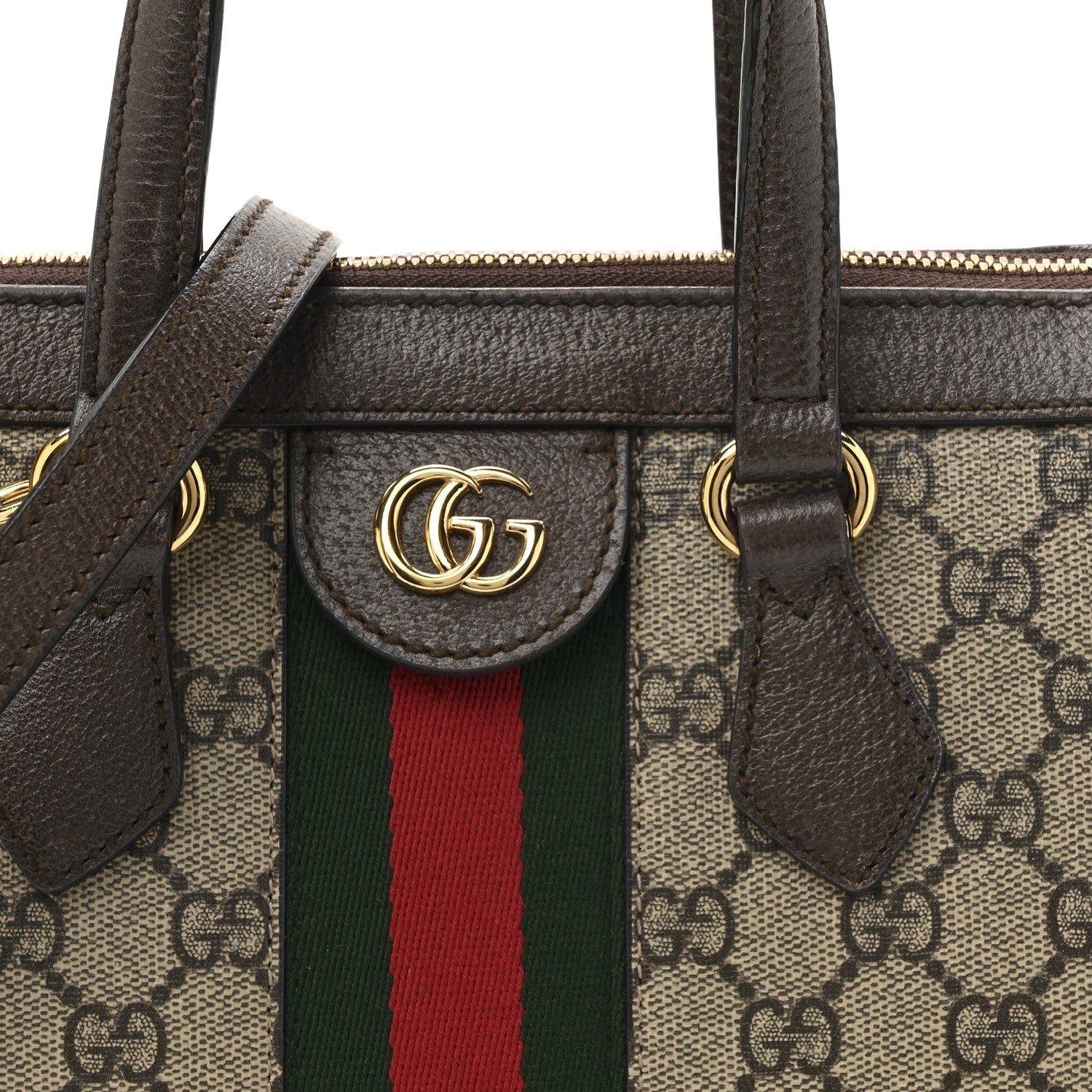GG Supreme Monogram Small Ophidia Tote Bag Brown