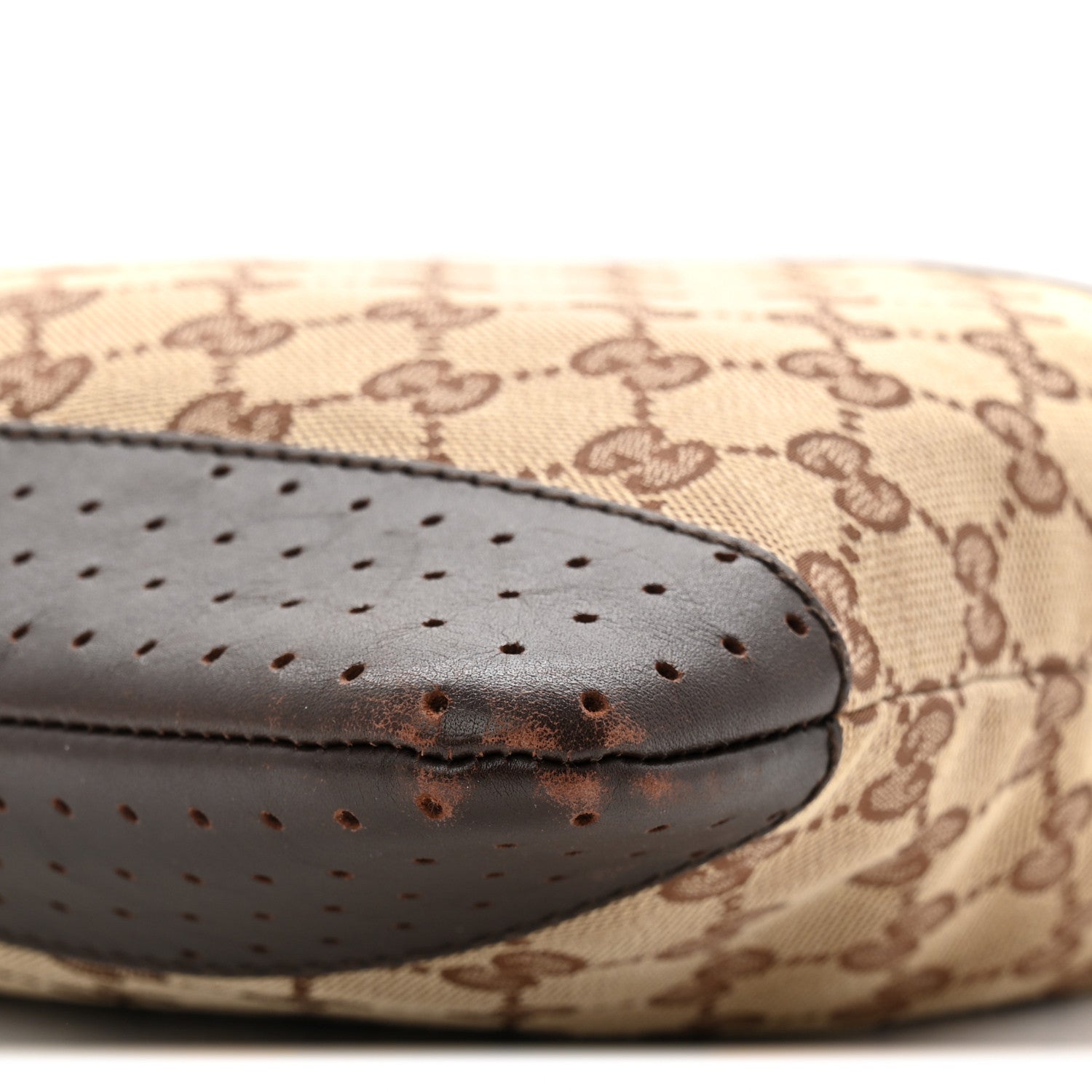 Monogram Calfskin Perforated Medium Flat Messenger Bag Dark Brown
