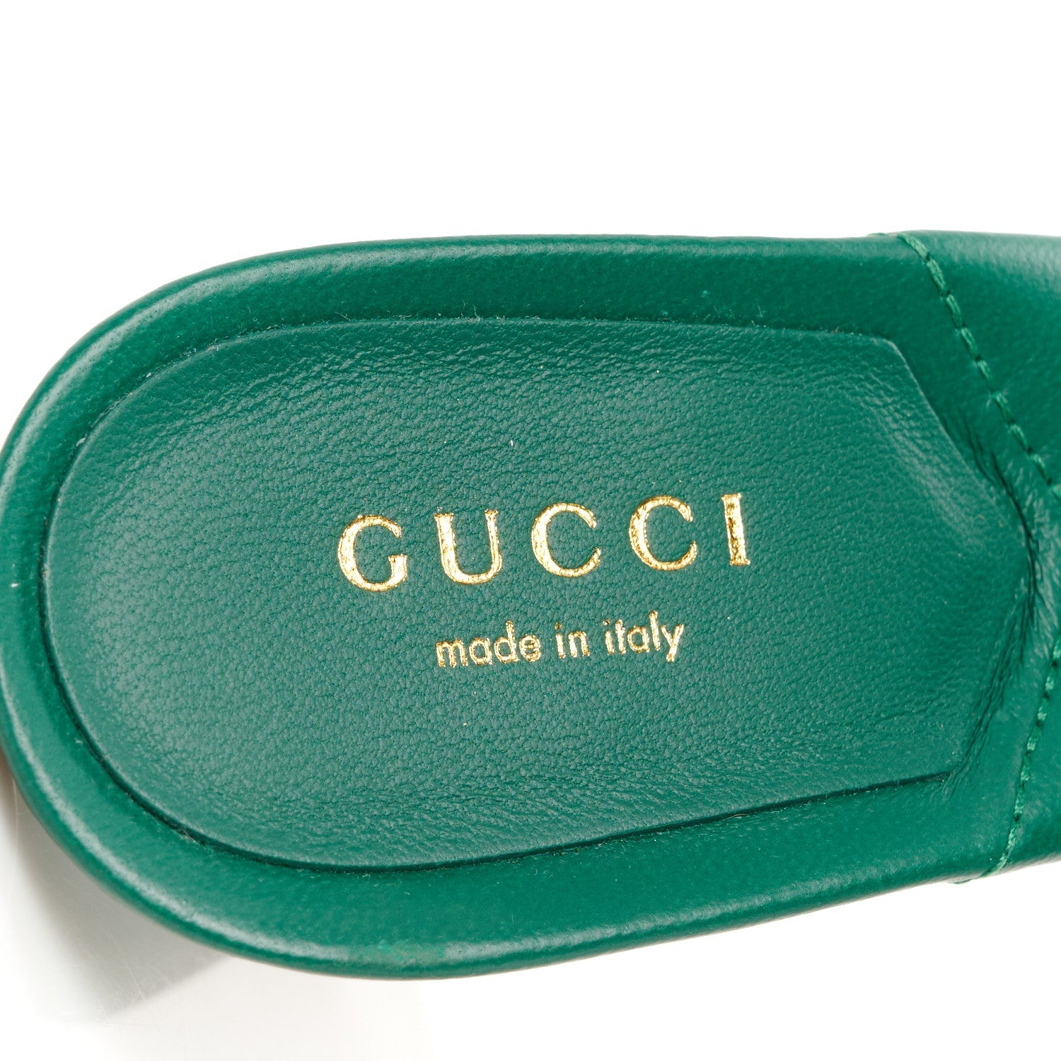 Nappa Matelasse GG Marmont 75mm Slide Sandals 35 Emerald