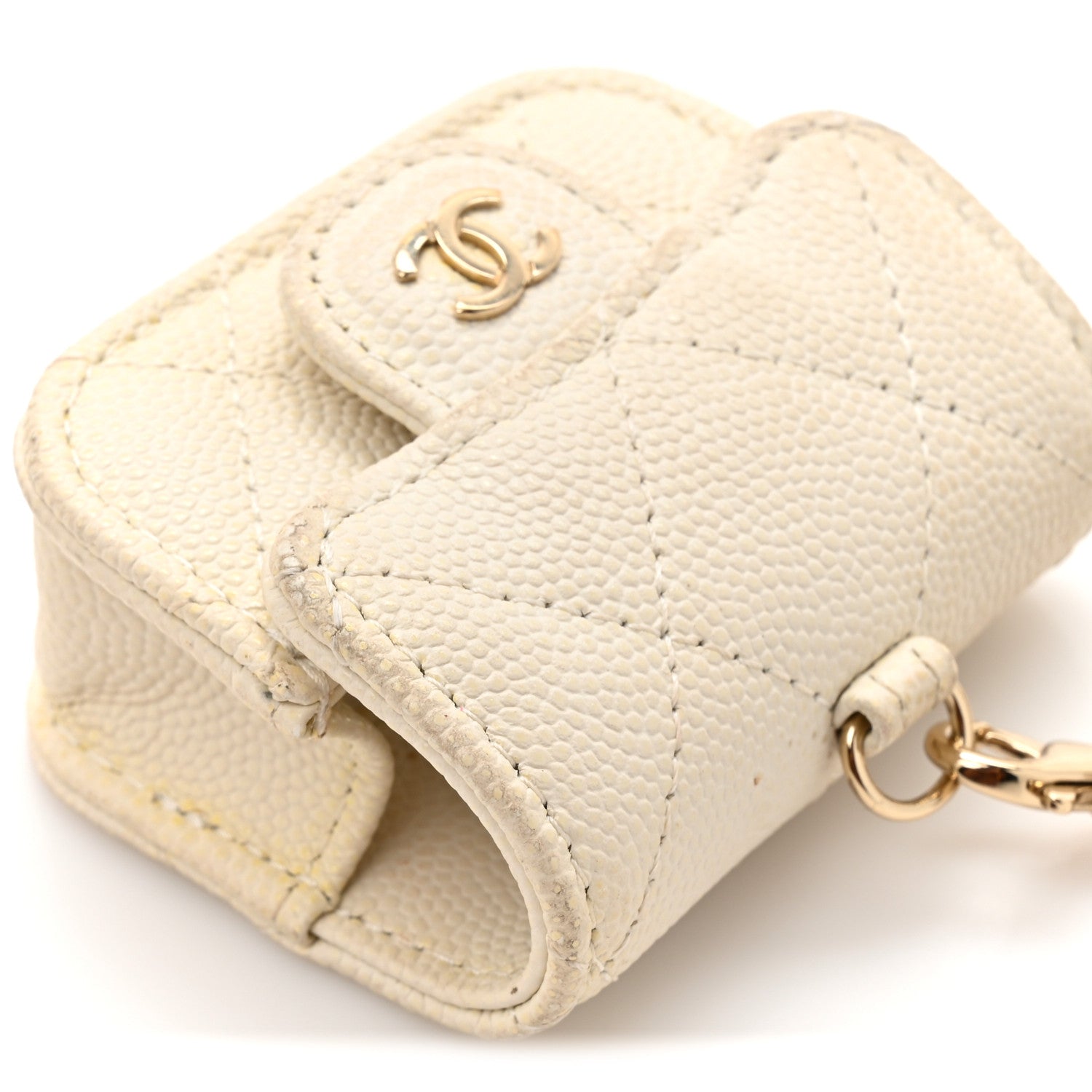 Caviar Quilted Airpods Pro Case White