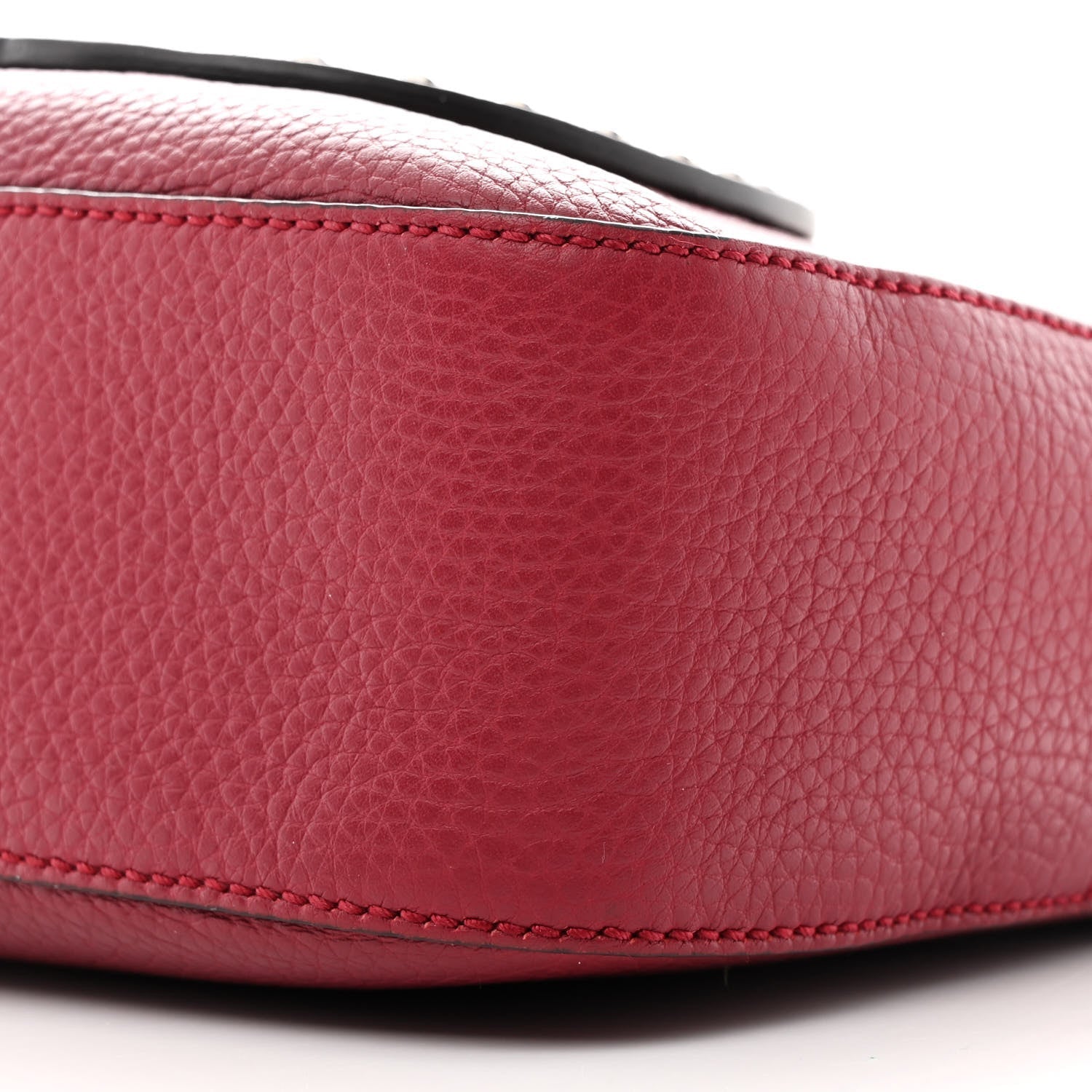 Pebbled Calfskin Studded Small Soho Disco Bag Soft Burgundy