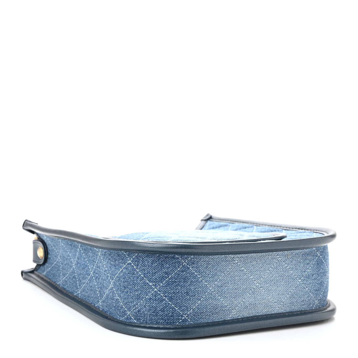 Washed Denim Quilted Small Hobo Blue
