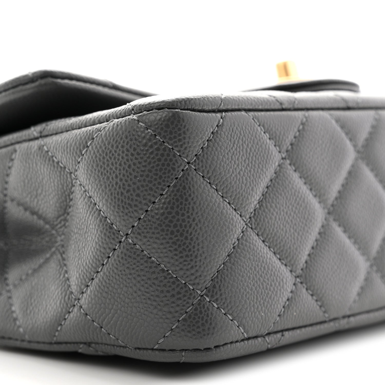 Caviar Quilted Mini Handy CC Flap Grey
