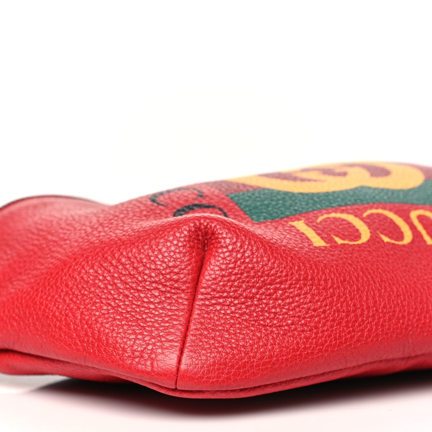 Grained Calfskin Logo Belt Bag Hibiscus Red