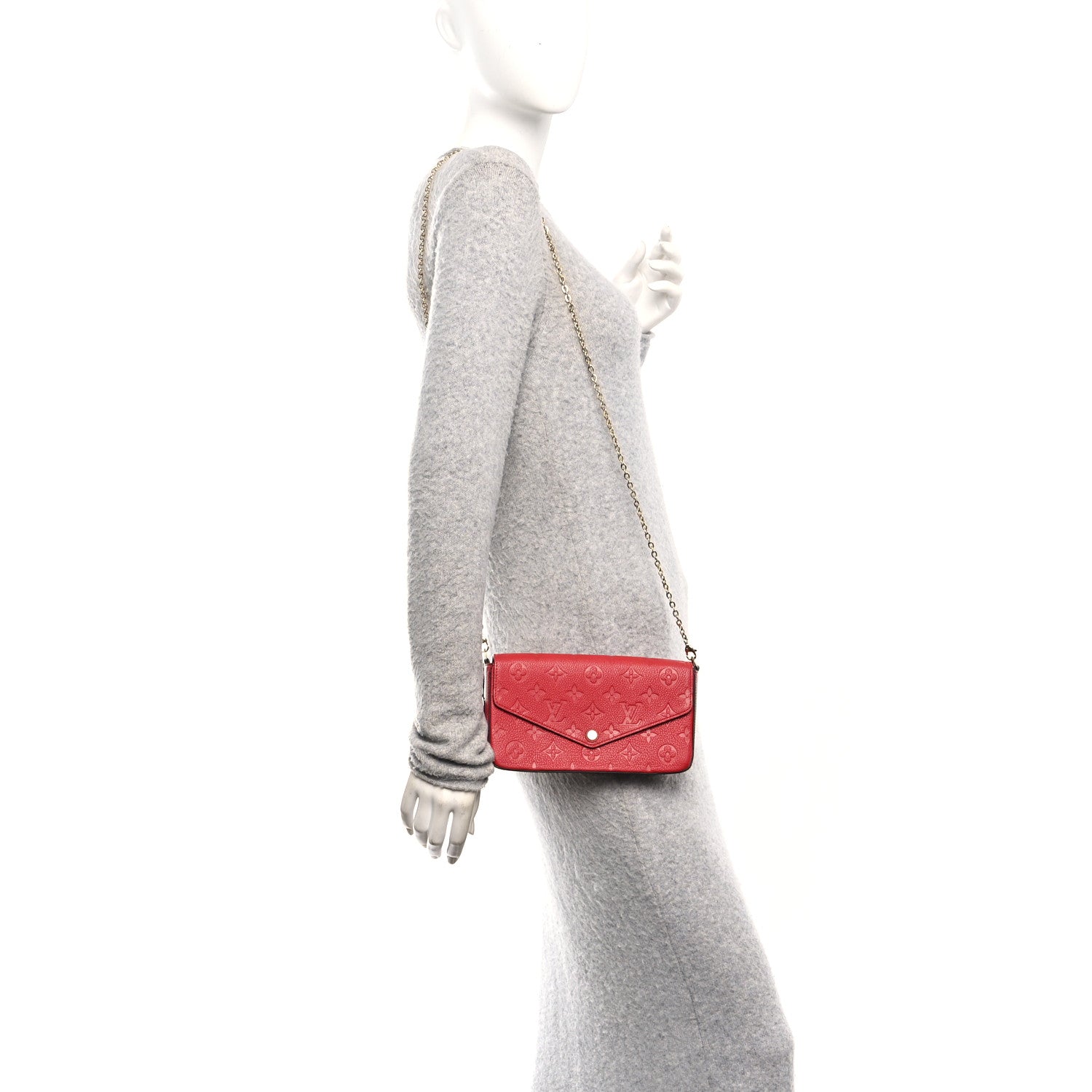 Empreinte Pochette Felicie Chain Wallet Scarlet