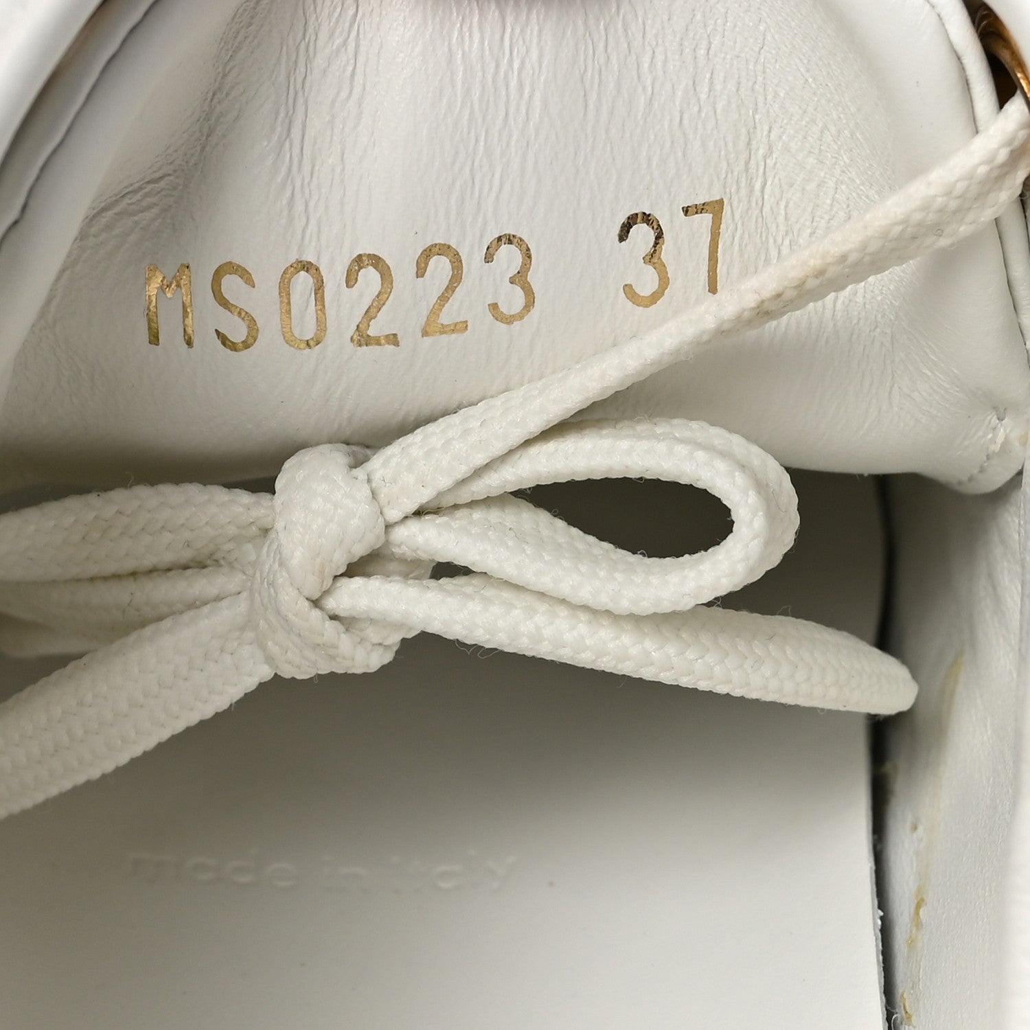 Calfskin Monogram Stud Front Row Sneaker 37 White