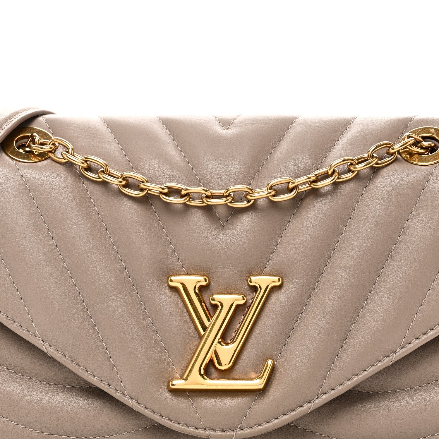 Calfskin LV New Wave Chain Bag Taupe