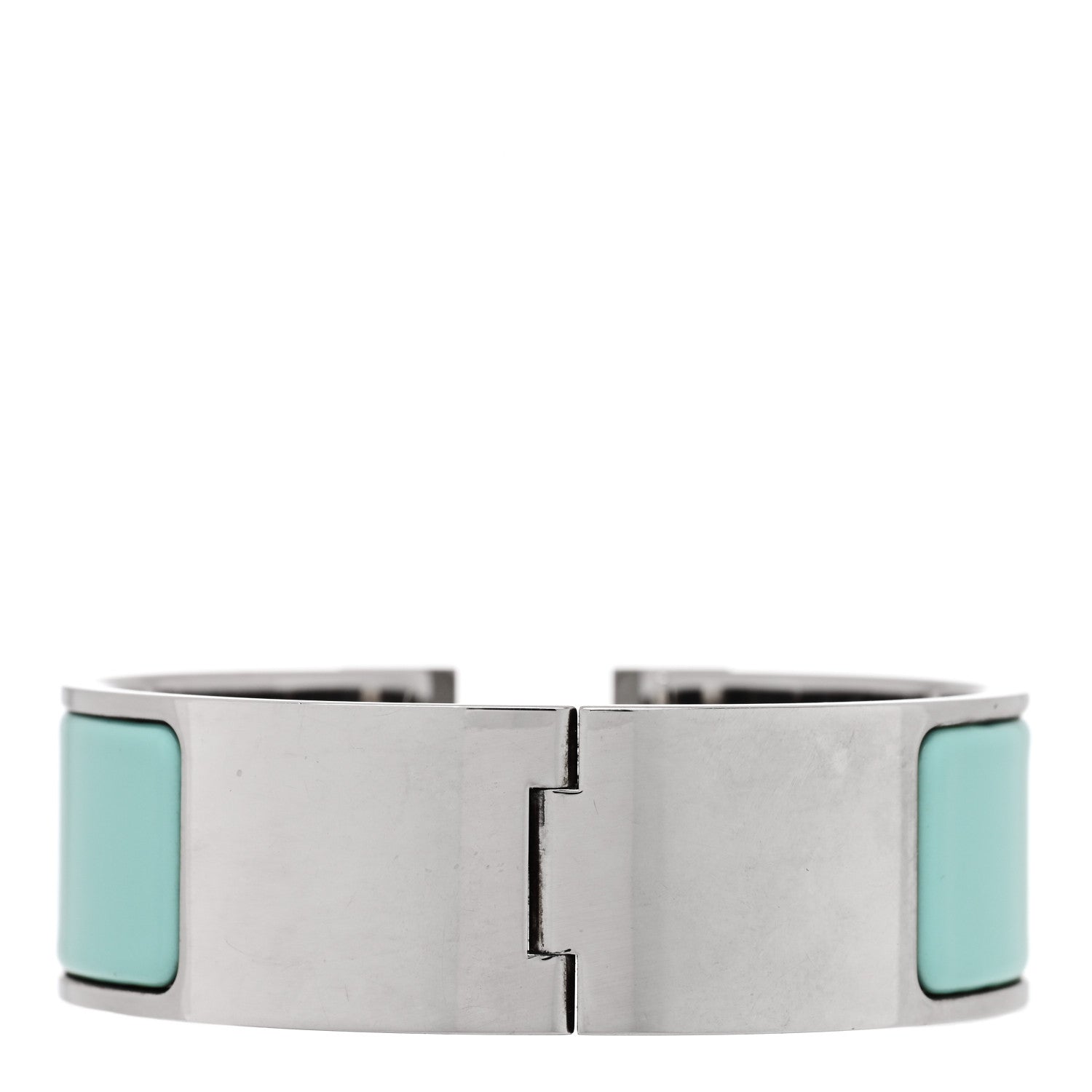 Enamel Wide Clic Clac H Bracelet GM Lagon White