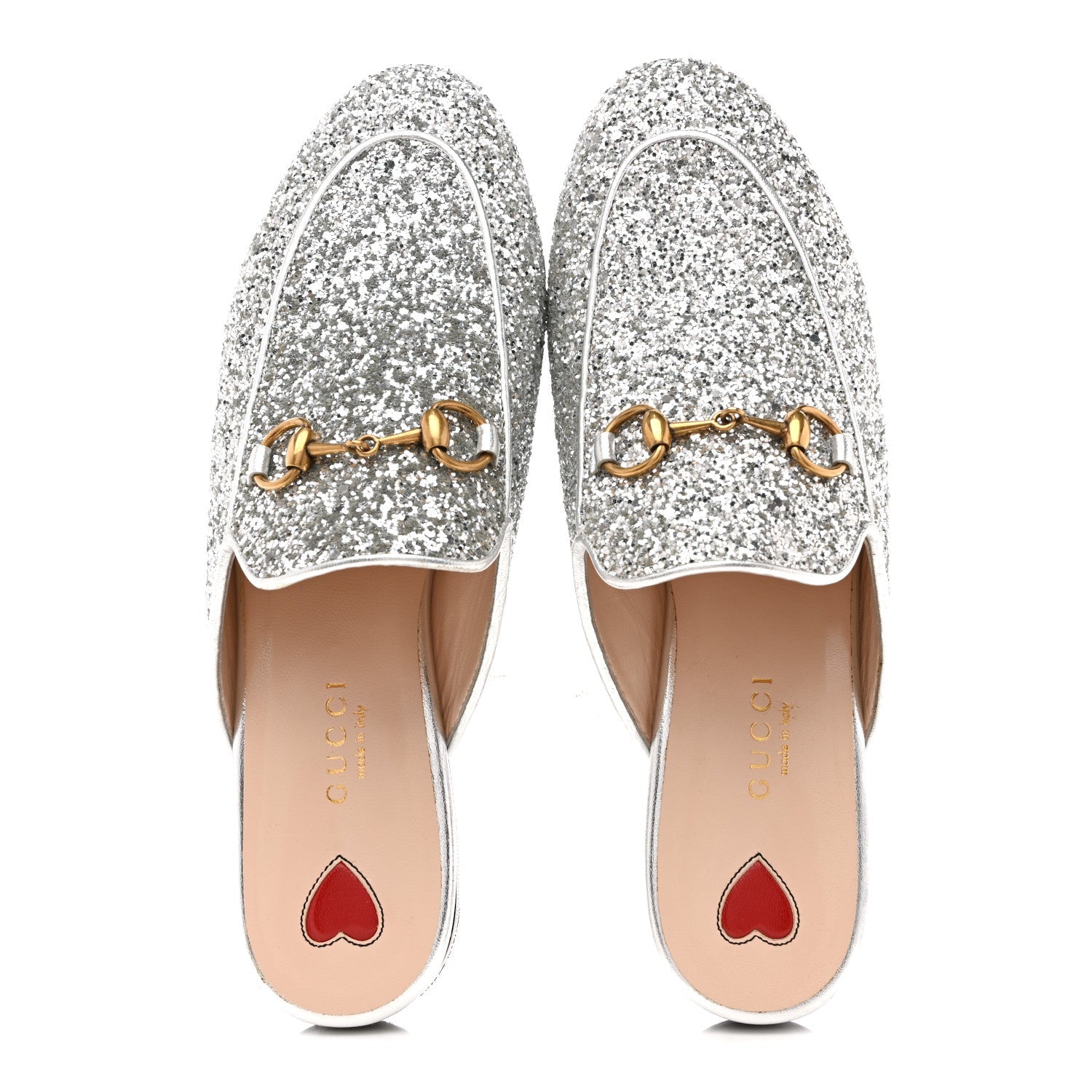 Glitter Womens Princetown Slippers 36 Silver