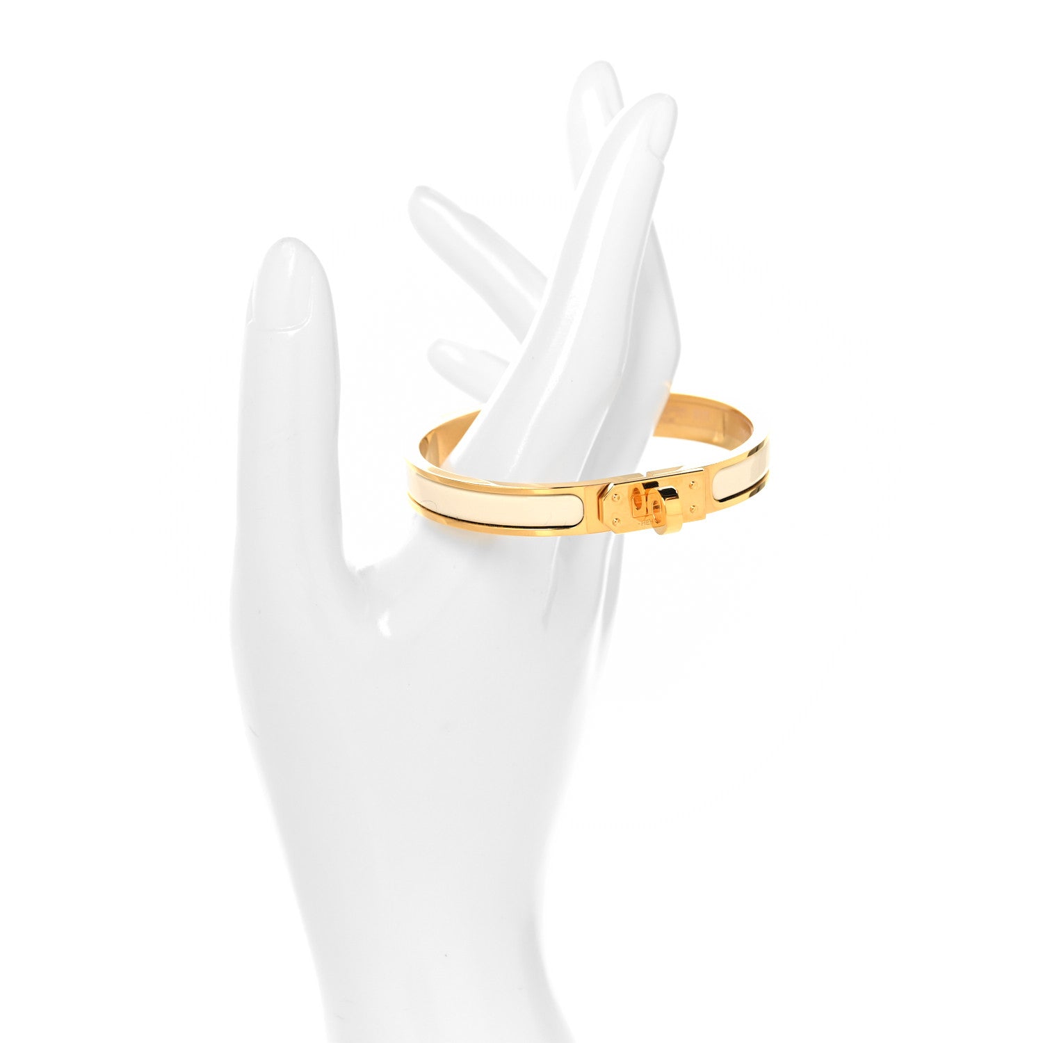 Enamel Mini Clic Kelly Bracelet PM Creme