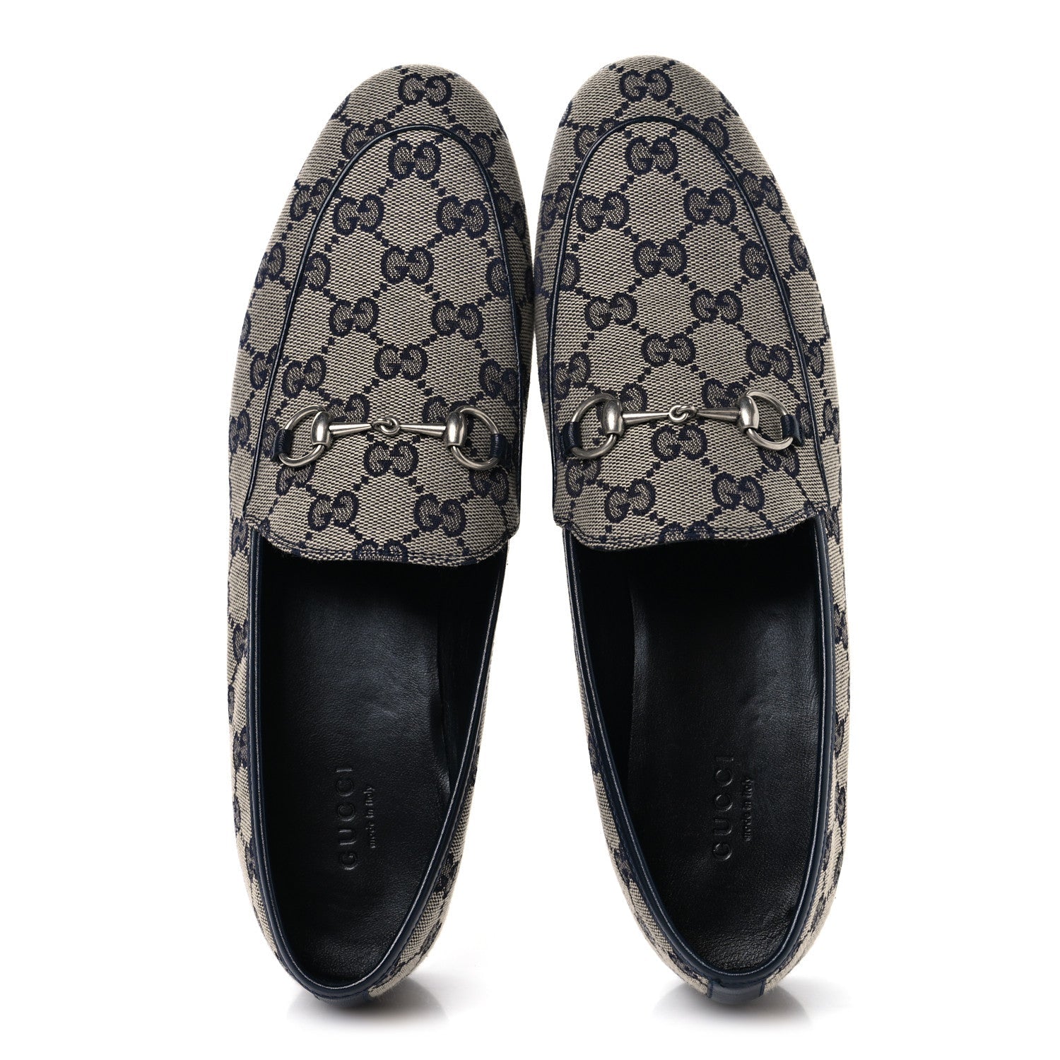 Monogram Malaga Kid Horsebit Womens Jordaan Loafers 40.5 Beige Blue