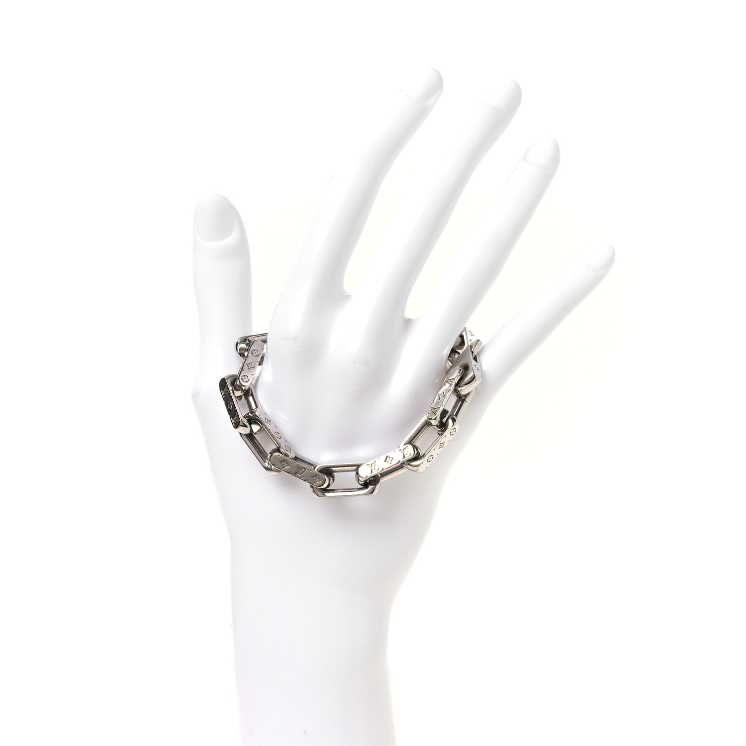 Monogram Chain Bracelet M Silver
