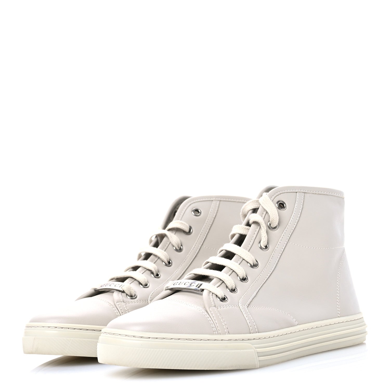 Miro Soft Calfskin Womens High Top Sneakers 38.5 Mystic White