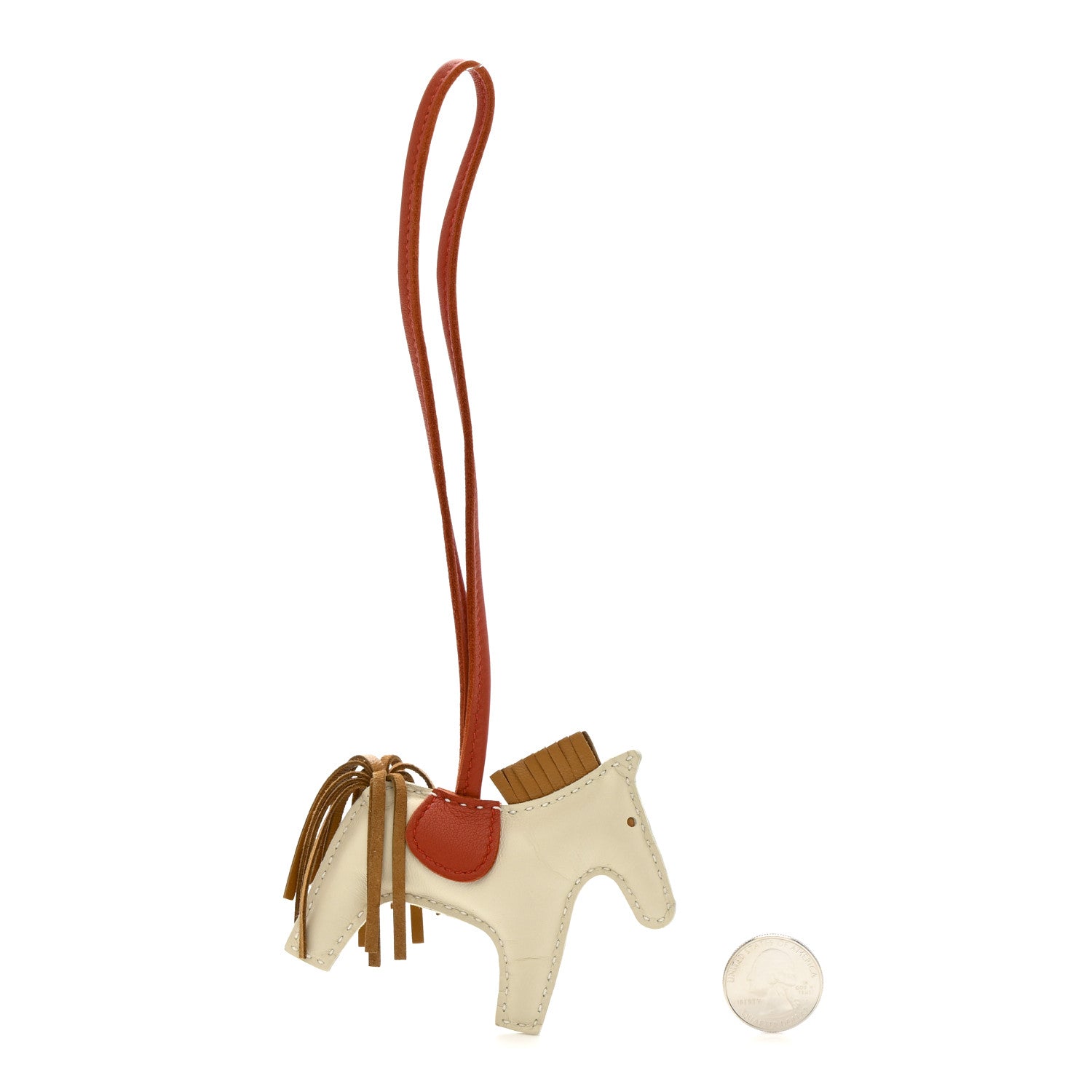 Milo Lambskin Grigri Rodeo Horse Bag Charm PM Craie Sesame Cornaline