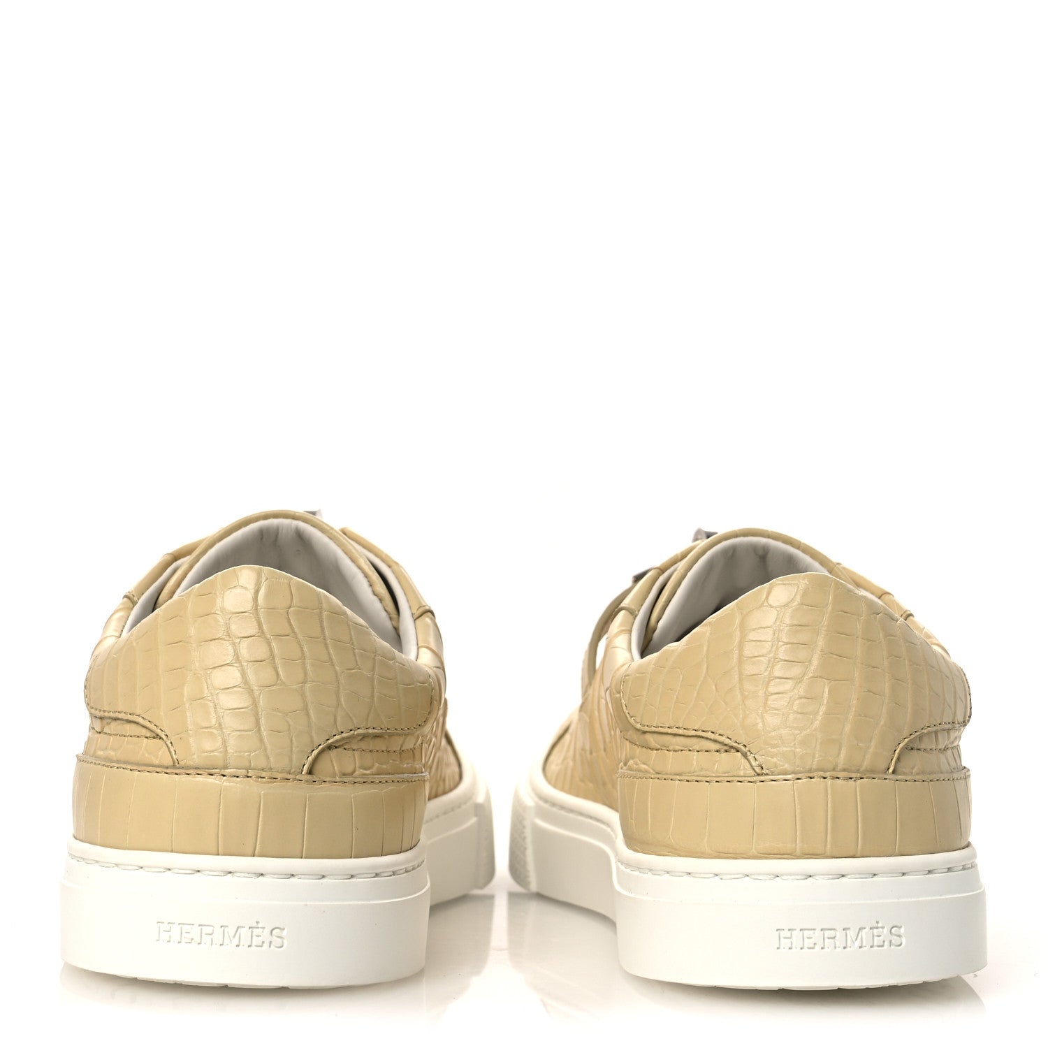 Matte Niloticus Crocodile Day Sneakers 38 Beige