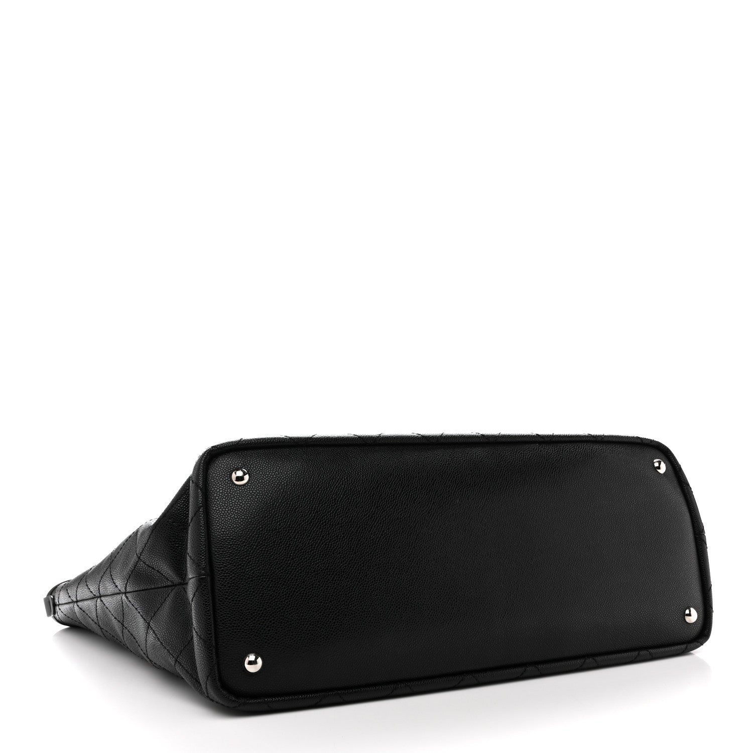 Grained Calfskin Large Shopping Fever Tote Black