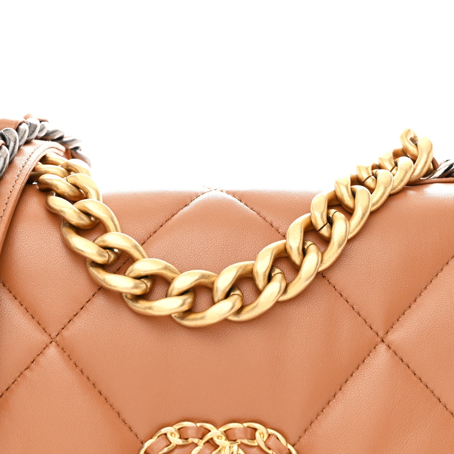 Lambskin Quilted Medium Chanel 19 Flap Brown