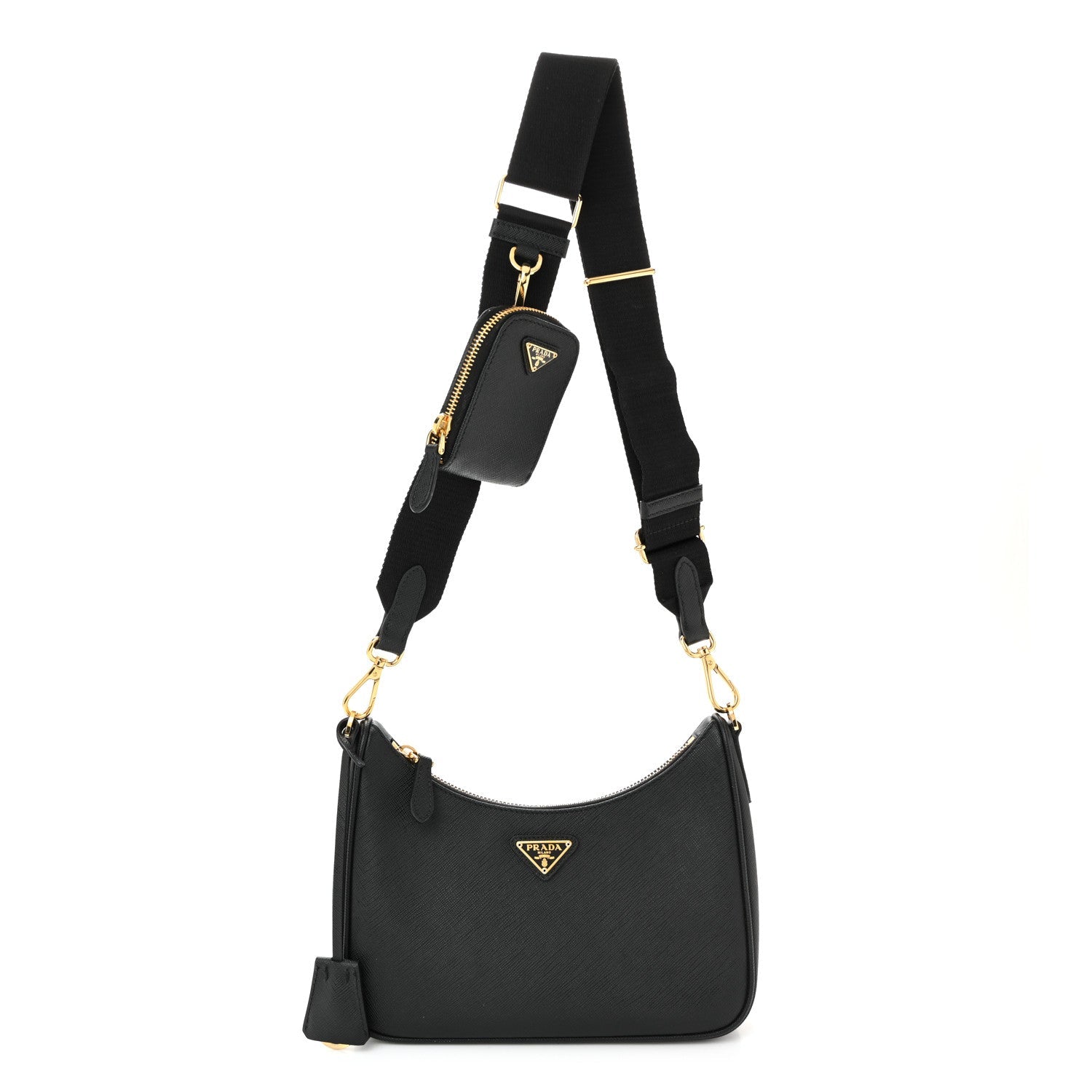 Saffiano Lux Re-Edition 2005 Shoulder Bag Black