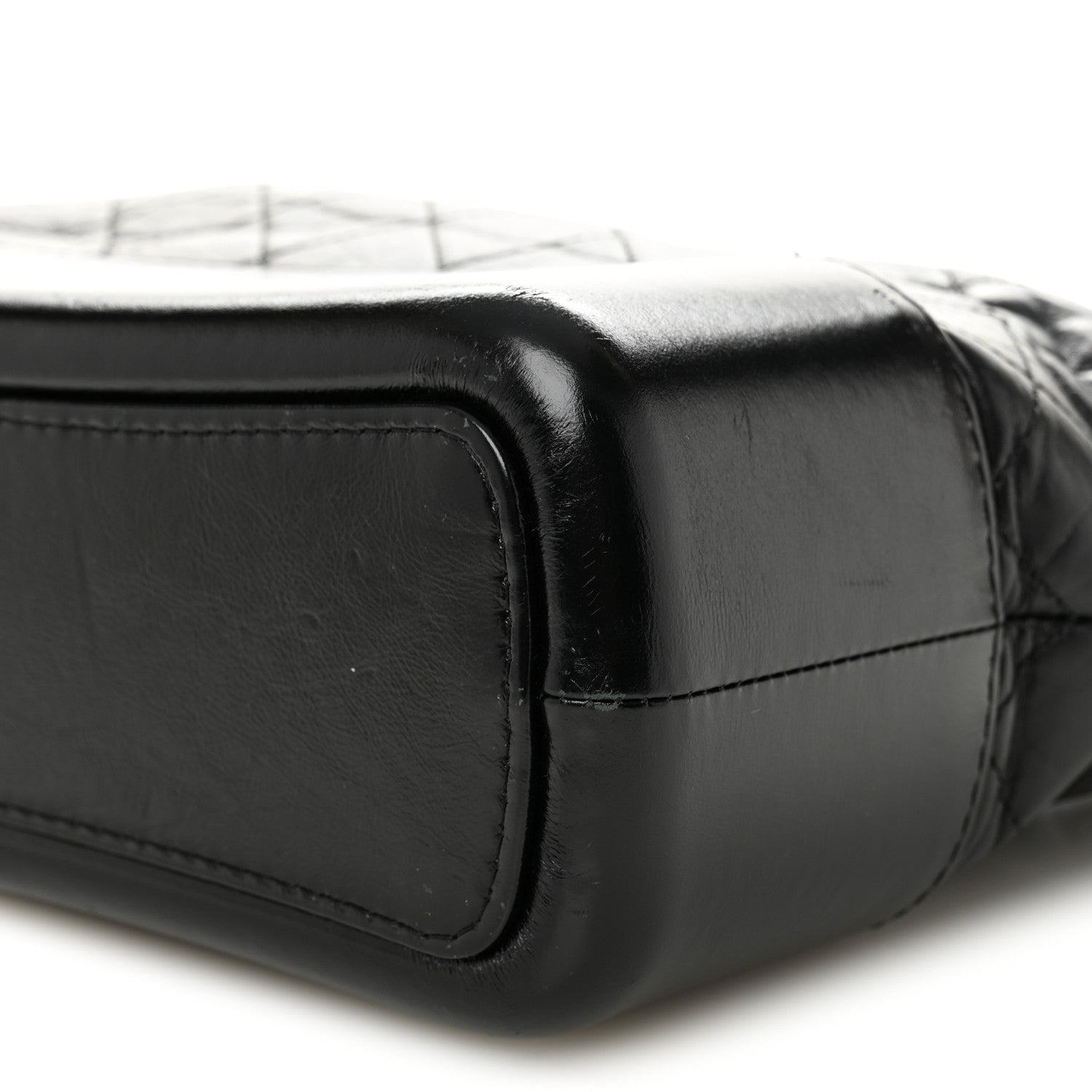 Aged Calfskin Quilted Medium Gabrielle Hobo Black