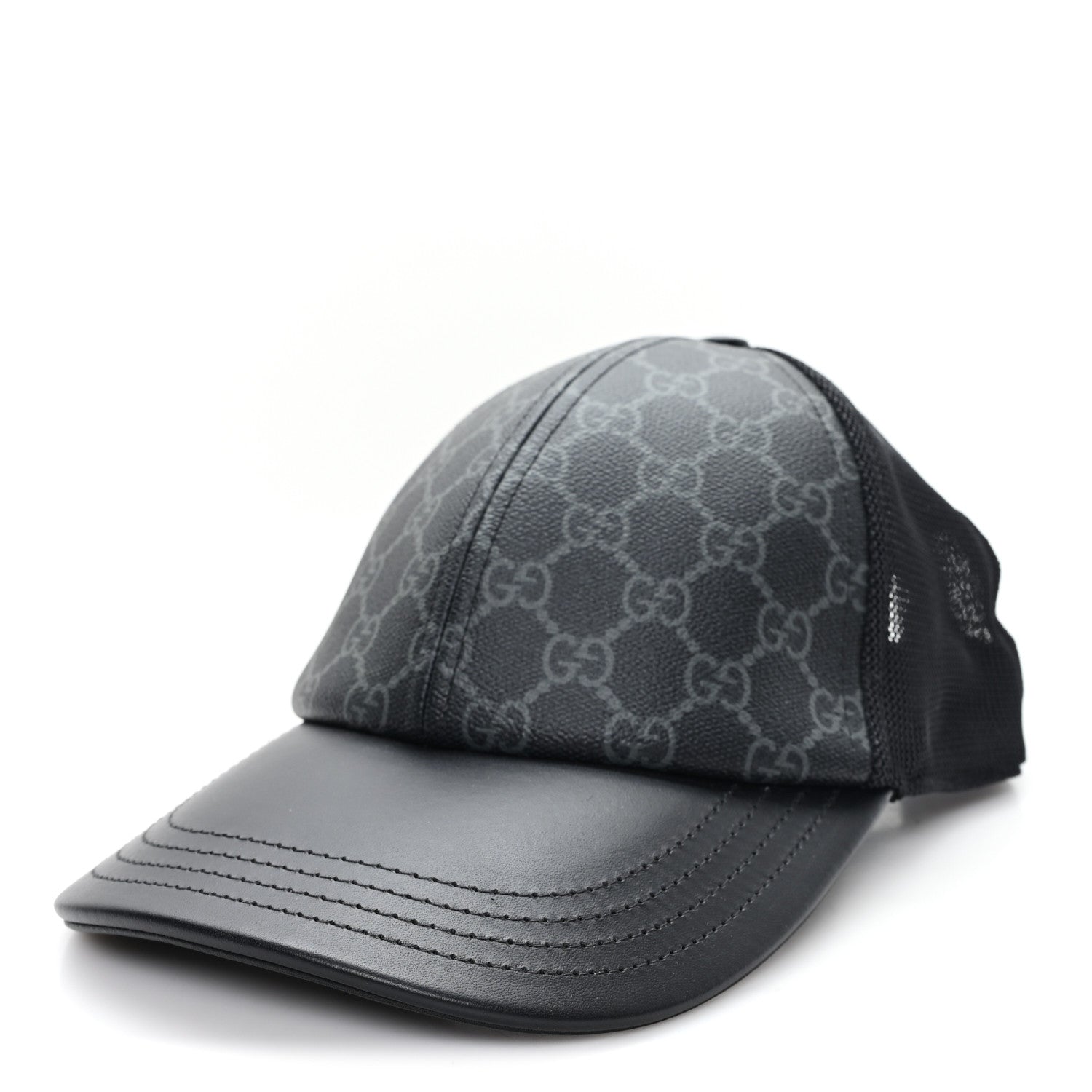 GG Supreme Monogram Baseball Hat M 58 Black